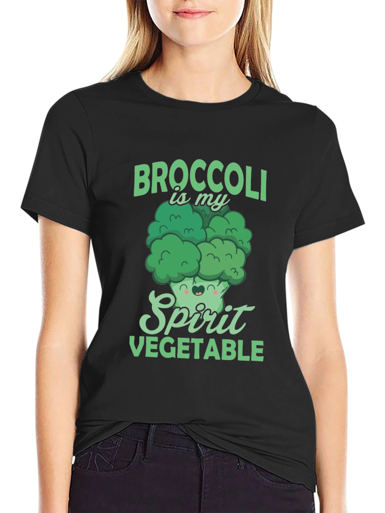 Black Broccoli is My Spirit Vegetable T-Shirt view 2