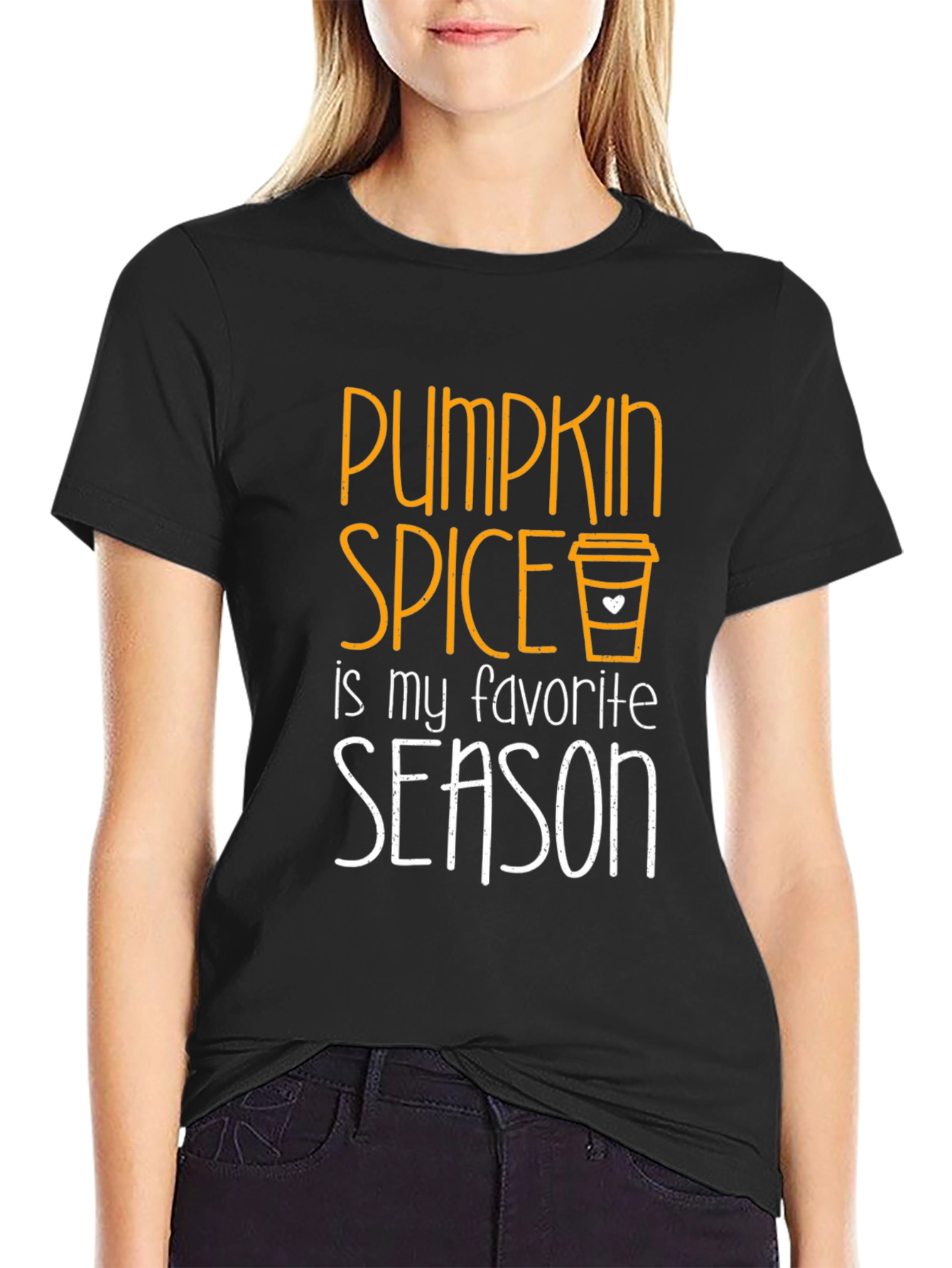 Black Pumpkin Spice Favorite Season Black T-Shirt view 2