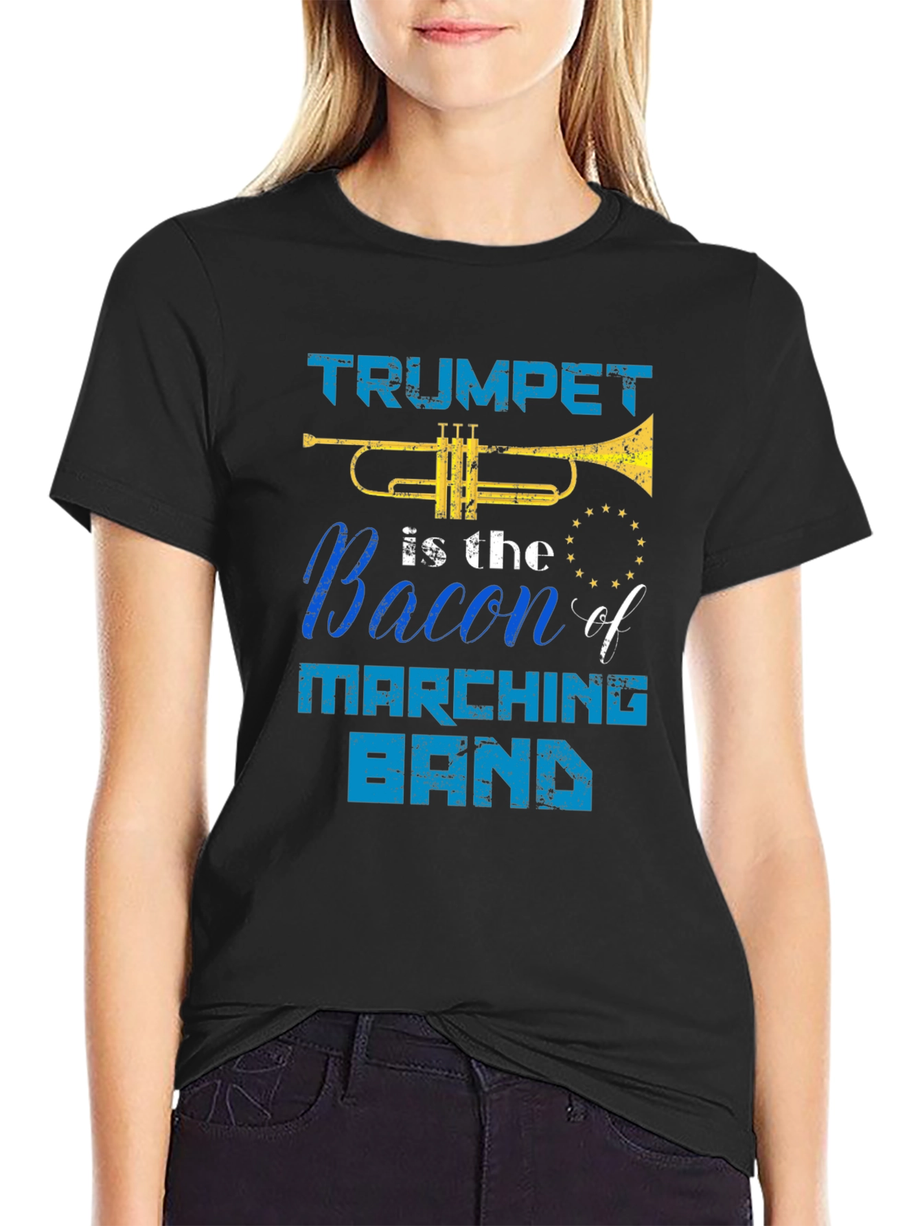 Black Trumpet is the Bacon of Marching Band T-Shirt view 2