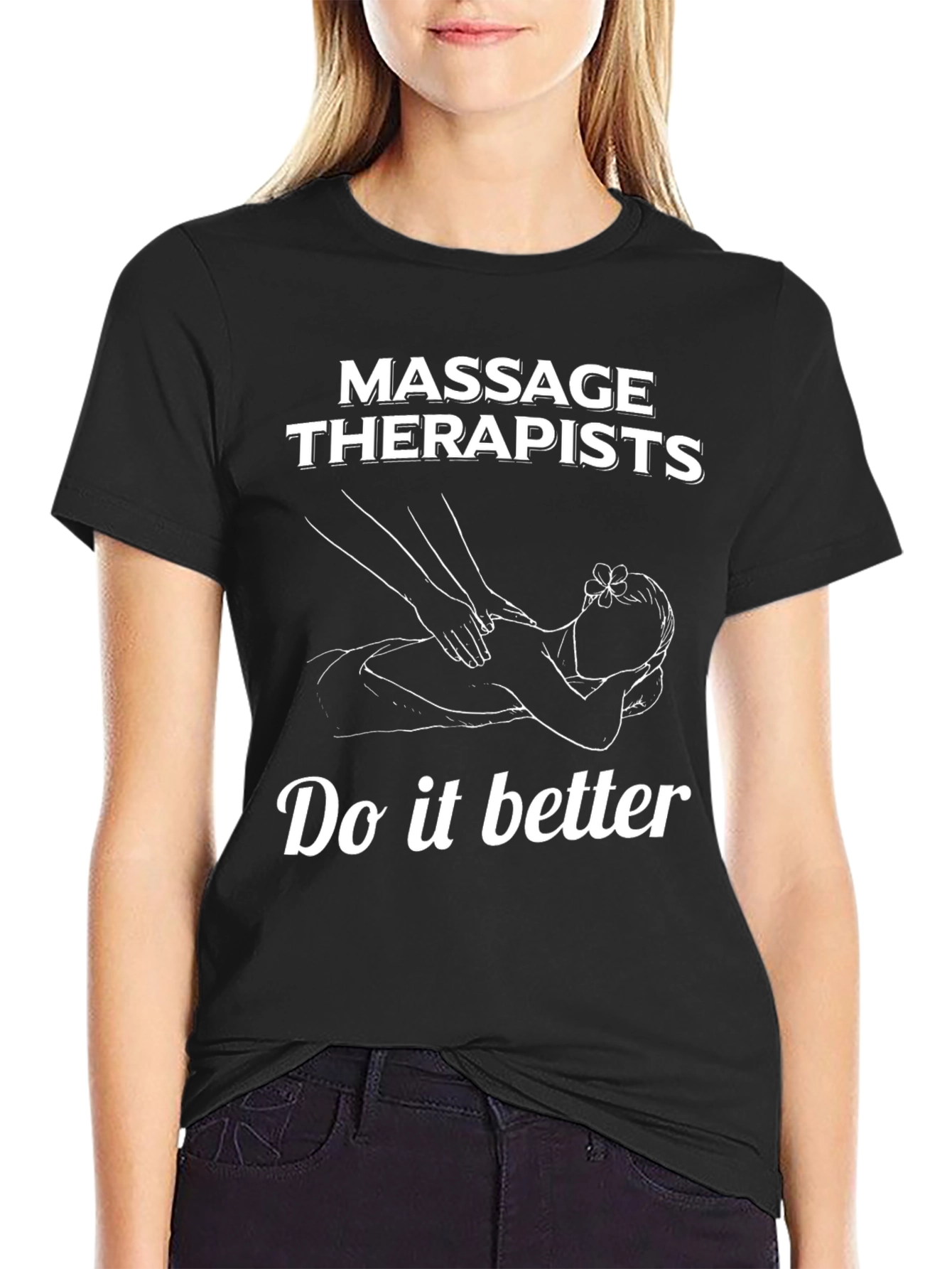 Black Massage Therapists Tee - Do It Better view 2