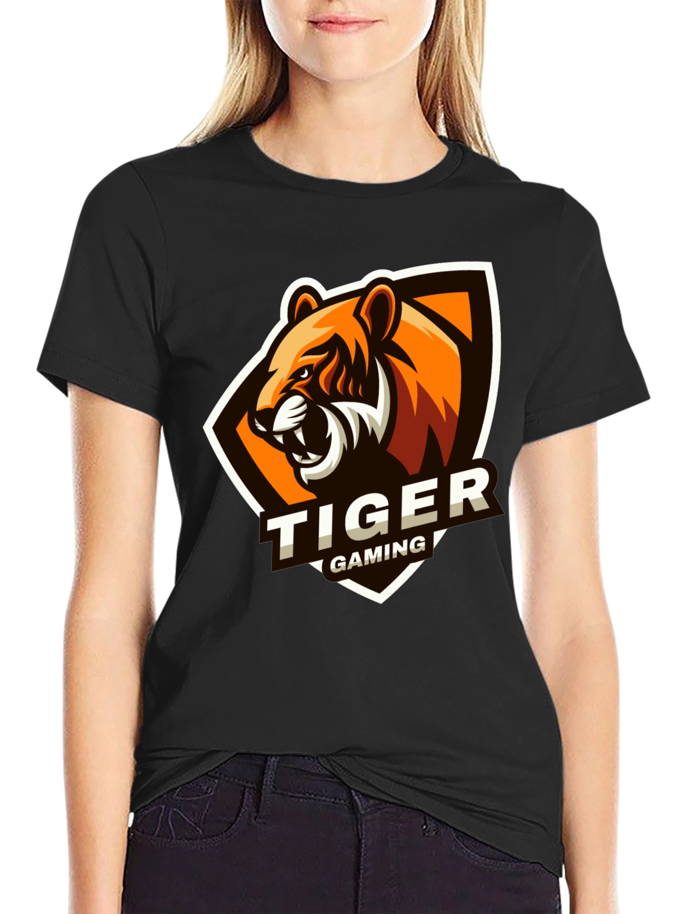 Black Tiger Gaming T-Shirt - Black view 2
