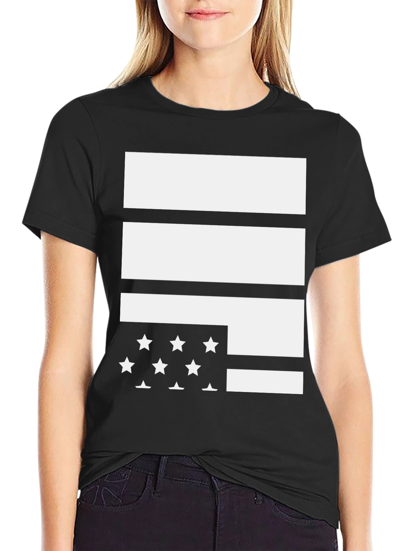 Black Graphic Print Tee - Stars and Stripes view 2