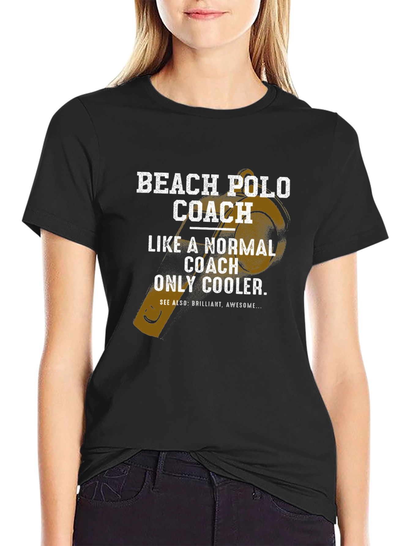 Black Beach Polo Coach T-Shirt - Funny Cool Coach Tee view 2