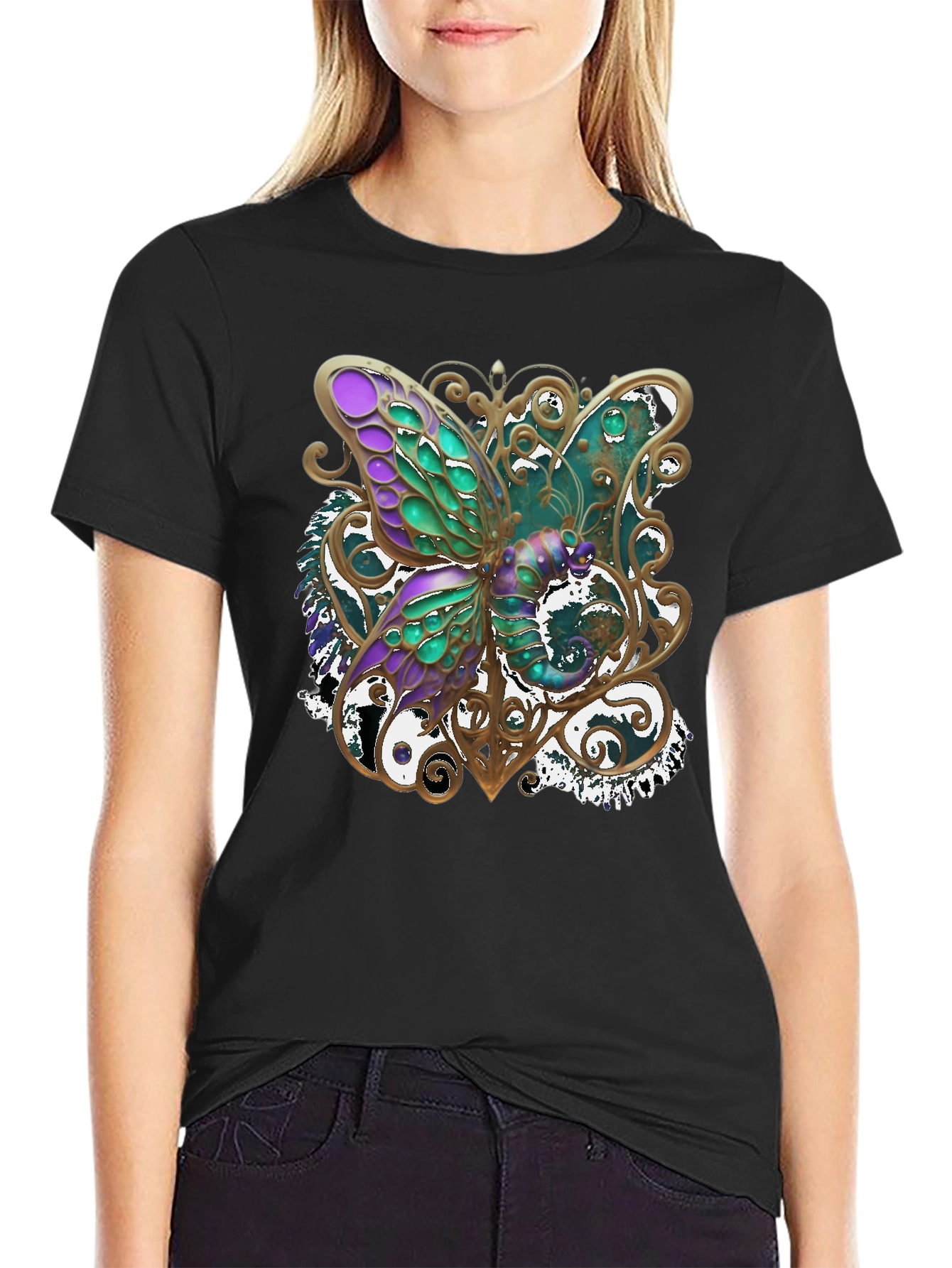 Black Butterfly Graphic Tee - Stylish & Unique Design view 2