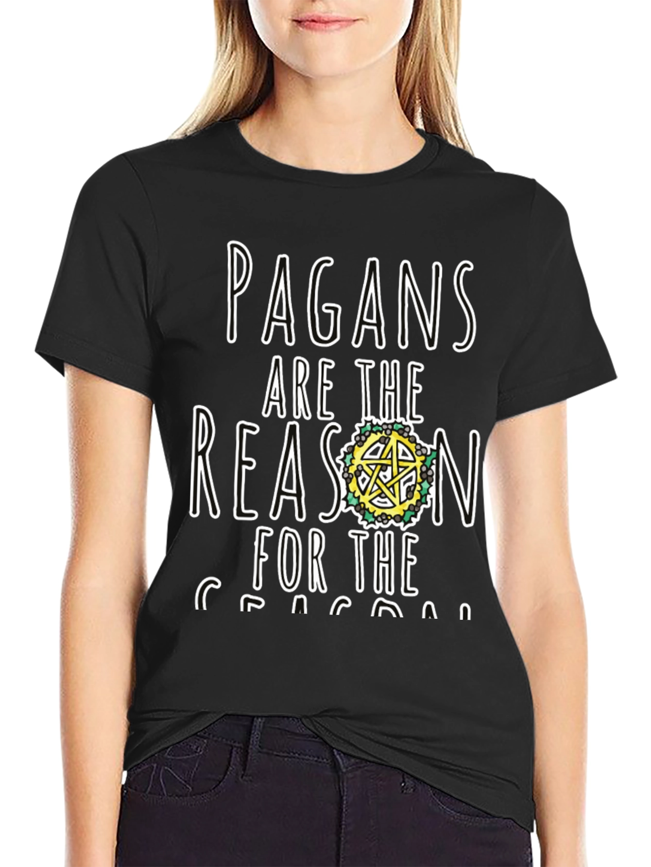 Black Pagan Reason Black T-Shirt view 2