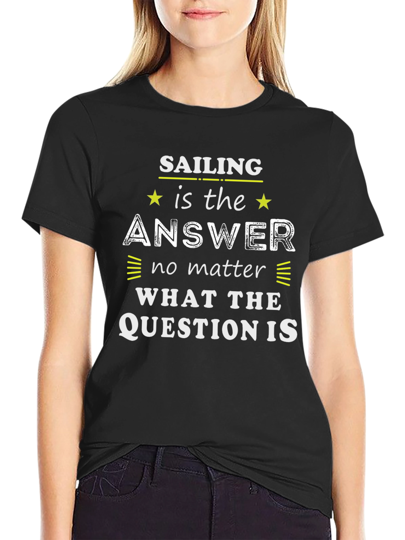 Black Sailing is the Answer Graphic T-Shirt view 2