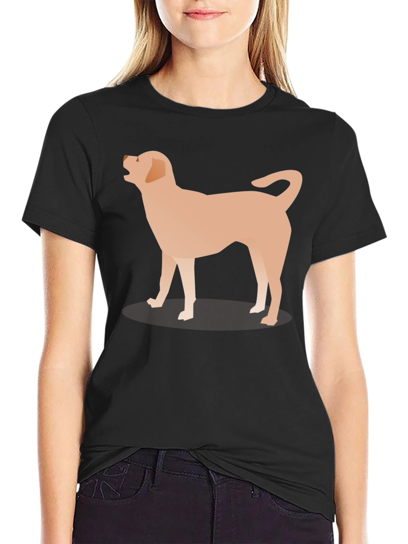 Black Dog Graphic Tee - Casual Black T-Shirt view 2