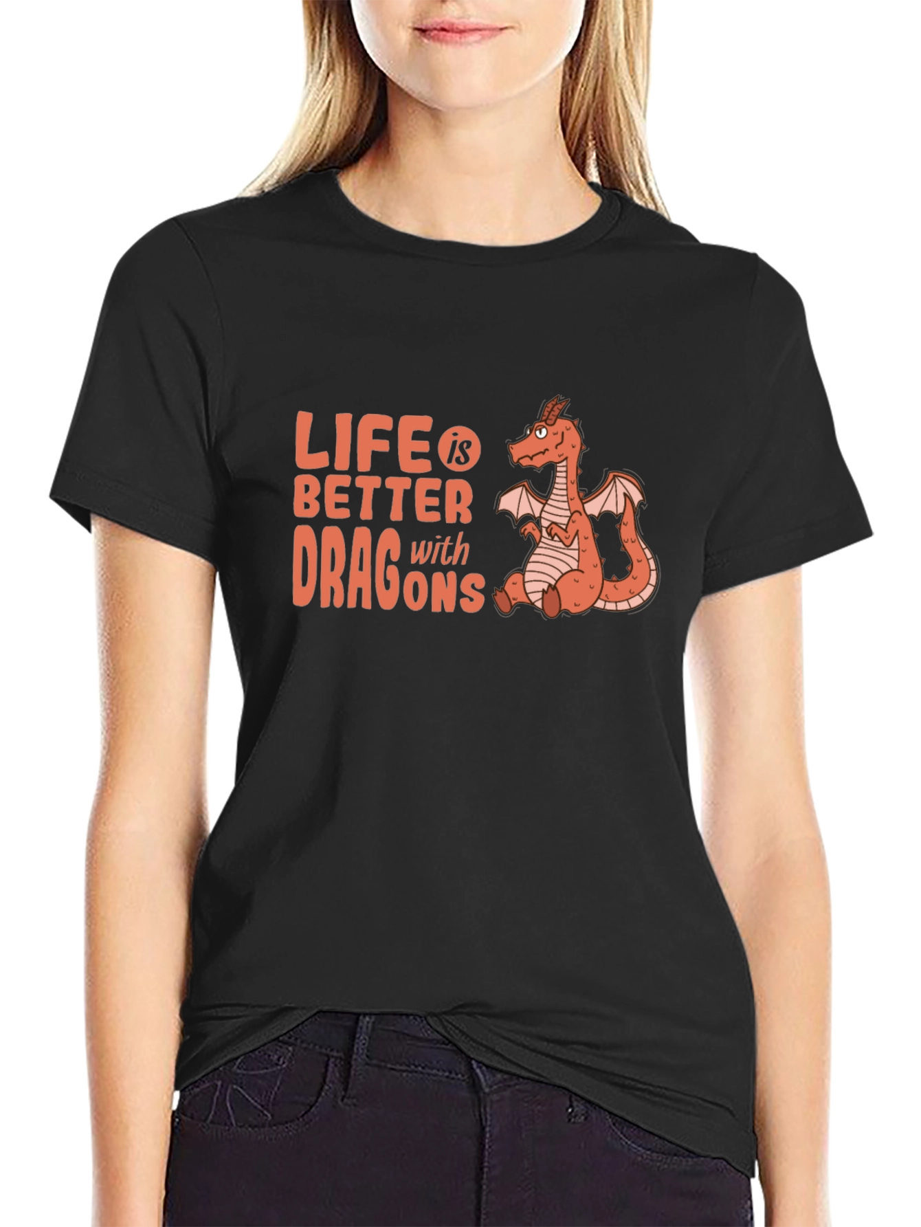 Black Life is Better with Dragons T-Shirt view 2
