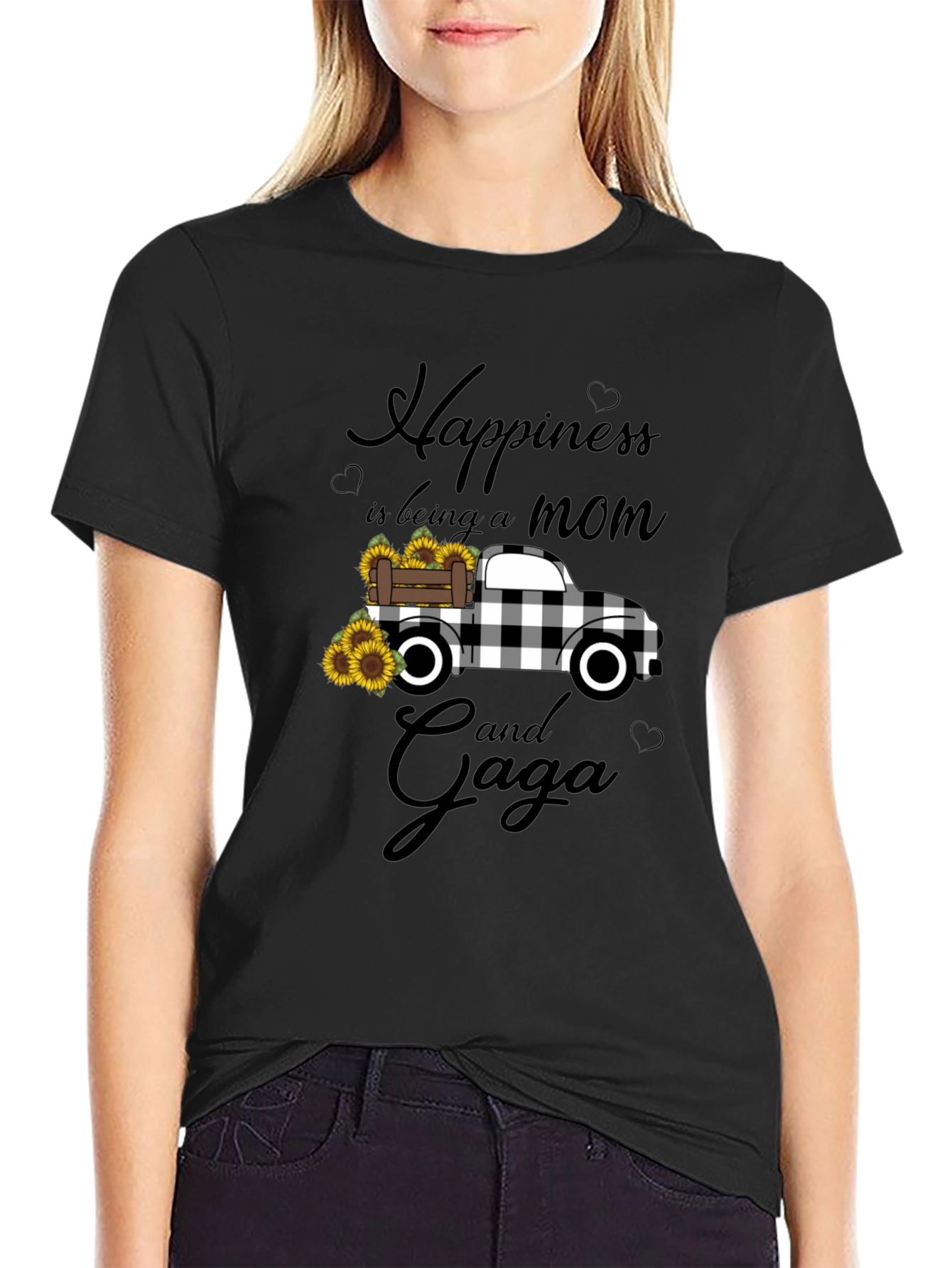 Black Happiness is Being a Mom and Gaga Truck T-Shirt view 2