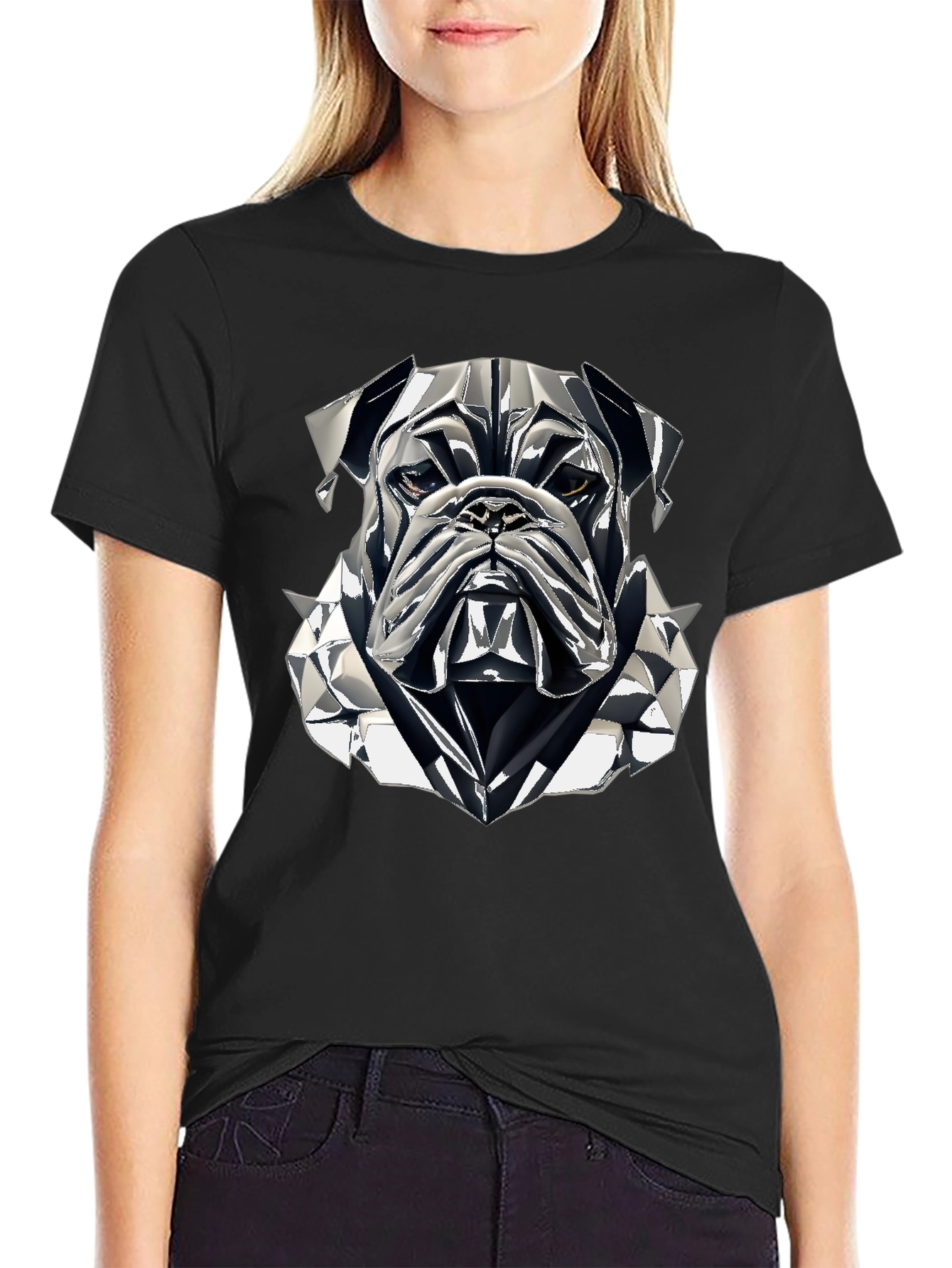 Black Bulldog Graphic Tee - Cool Streetwear Style view 2