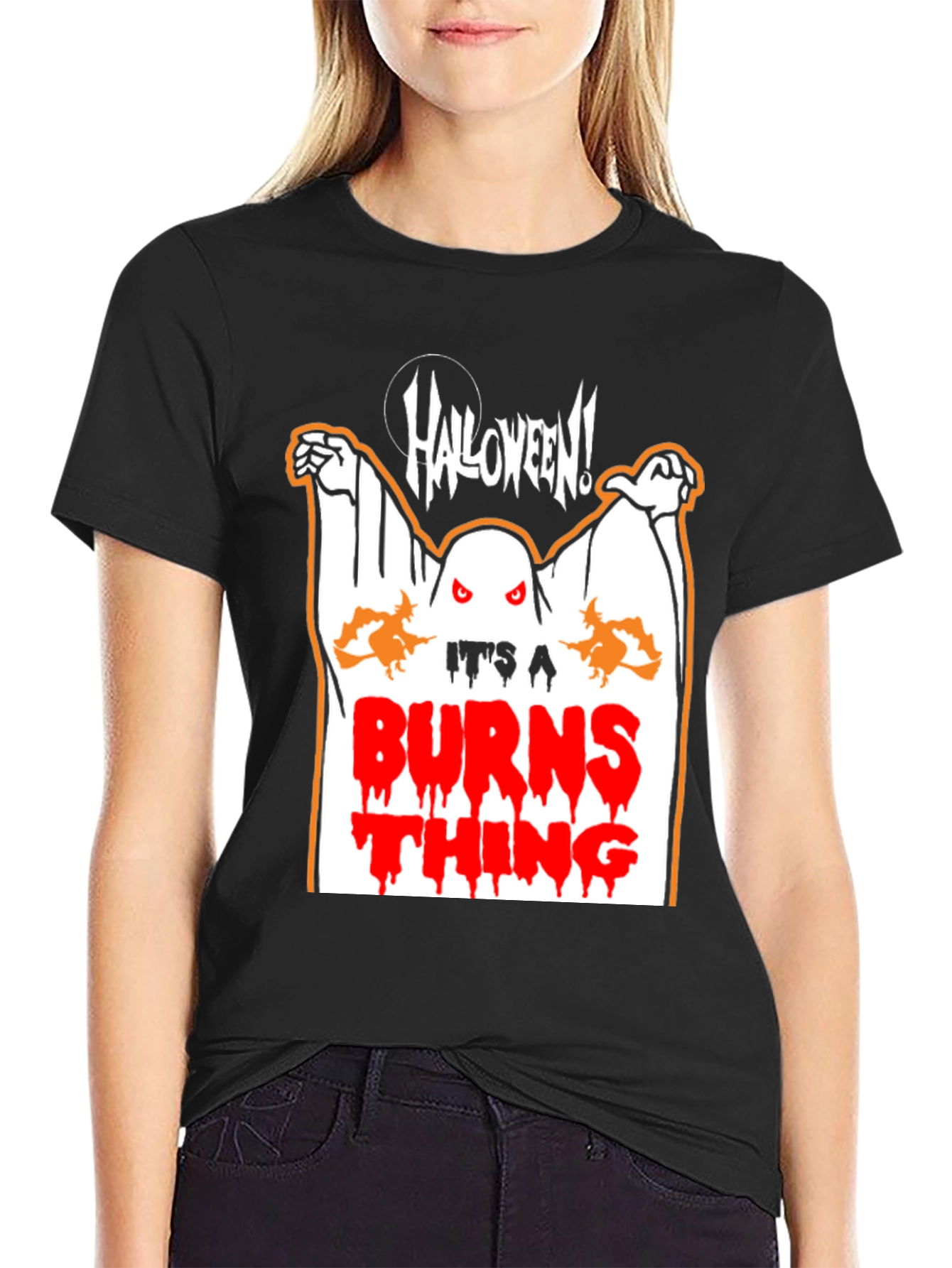 Black Halloween Ghost T-Shirt - It's a Burns Thing! view 2