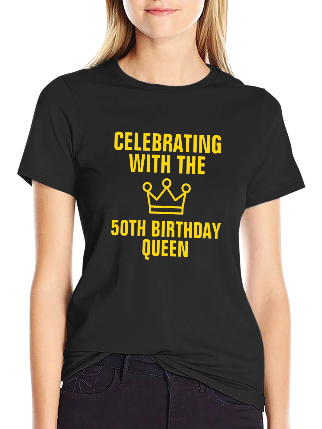 Black 50th Birthday Queen Celebration T-Shirt view 2