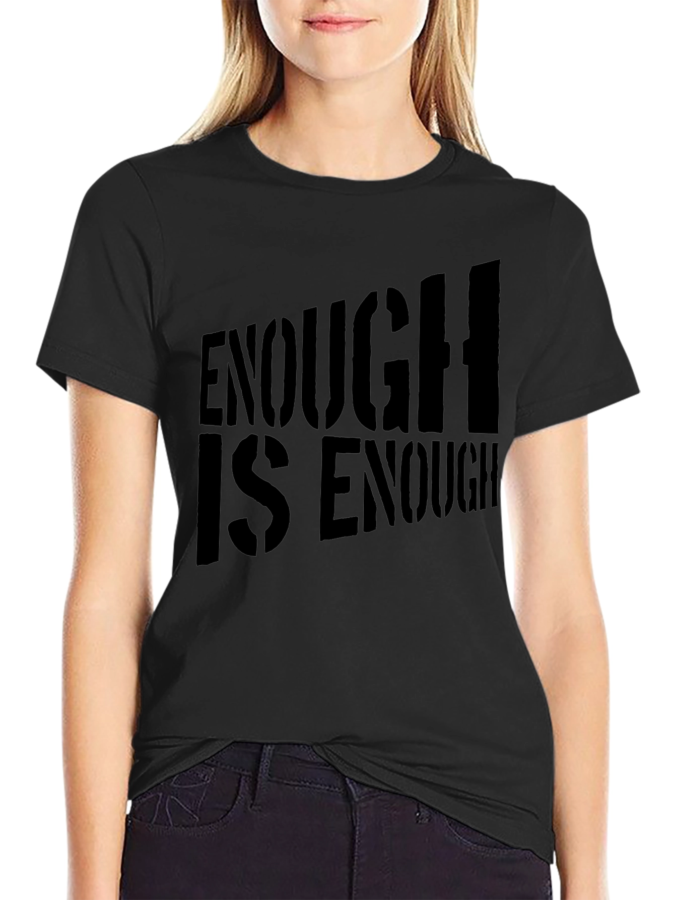 Black Enough Is Enough Black Graphic Tee view 2