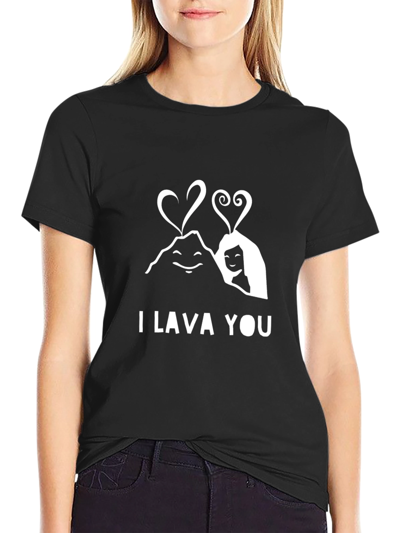 Black I Lava You Graphic Tee - Cute Couple T-Shirt view 2
