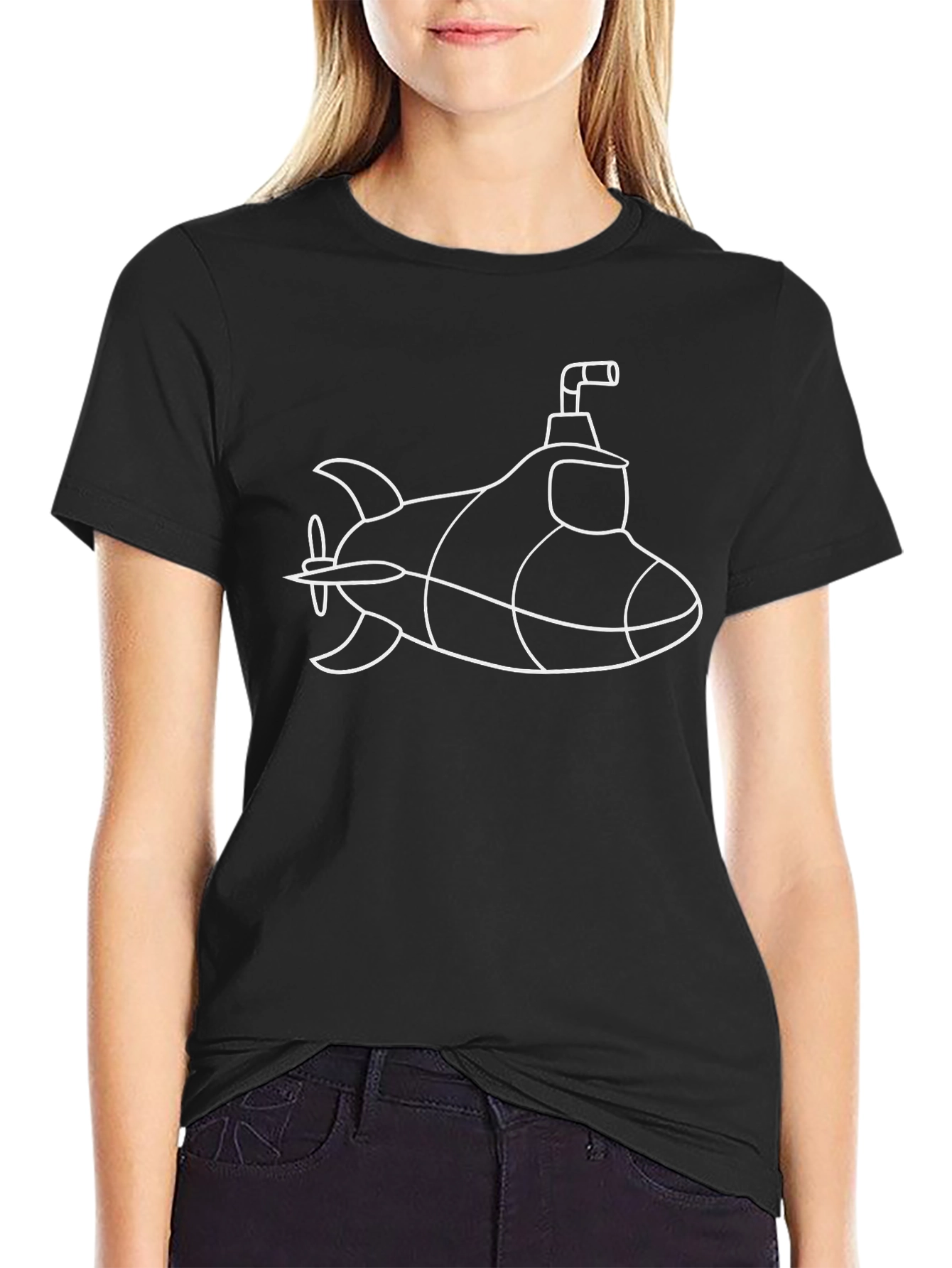 Black Submarine Graphic T-Shirt - Black view 2