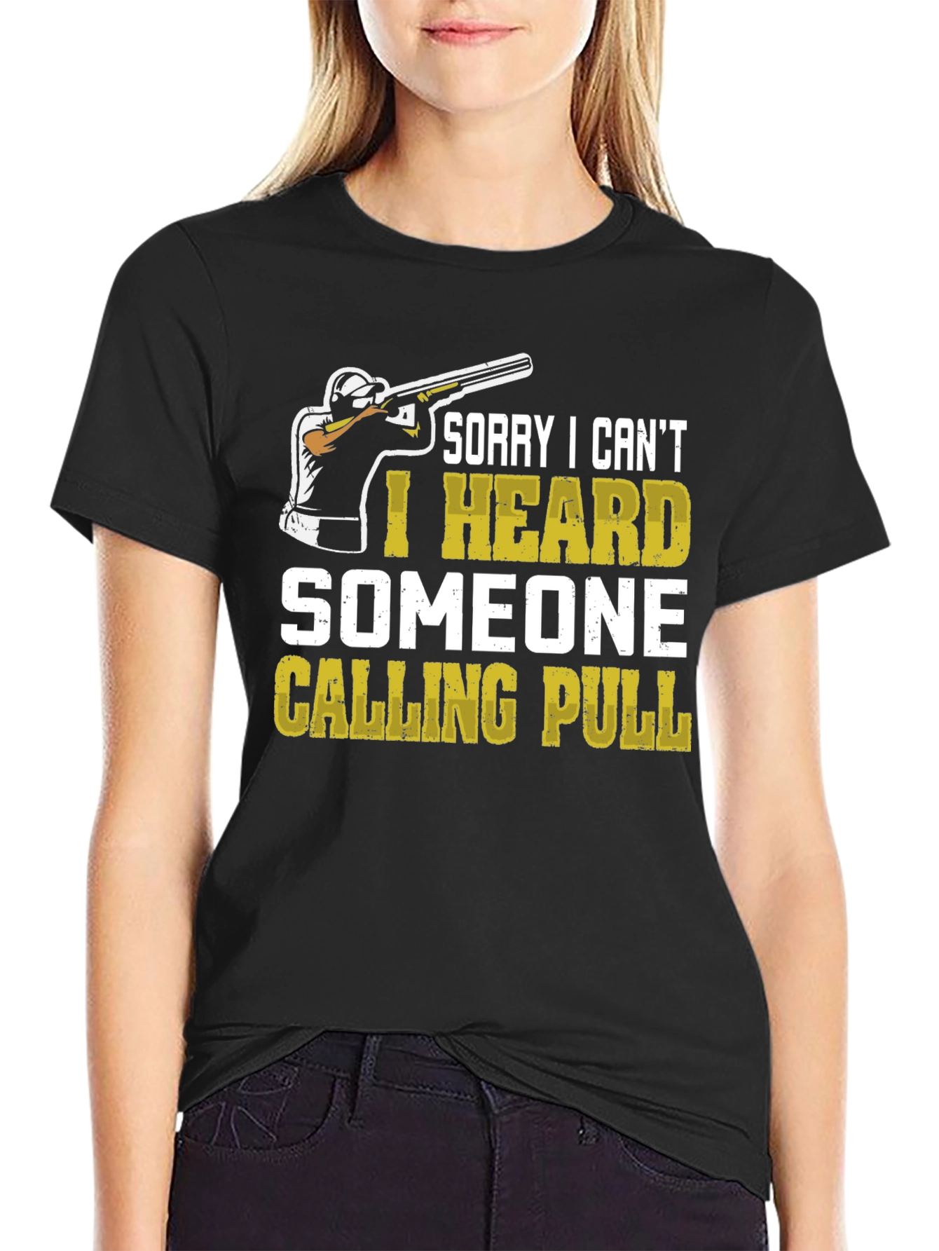 Black Funny Skeet Shooting T-Shirt view 2