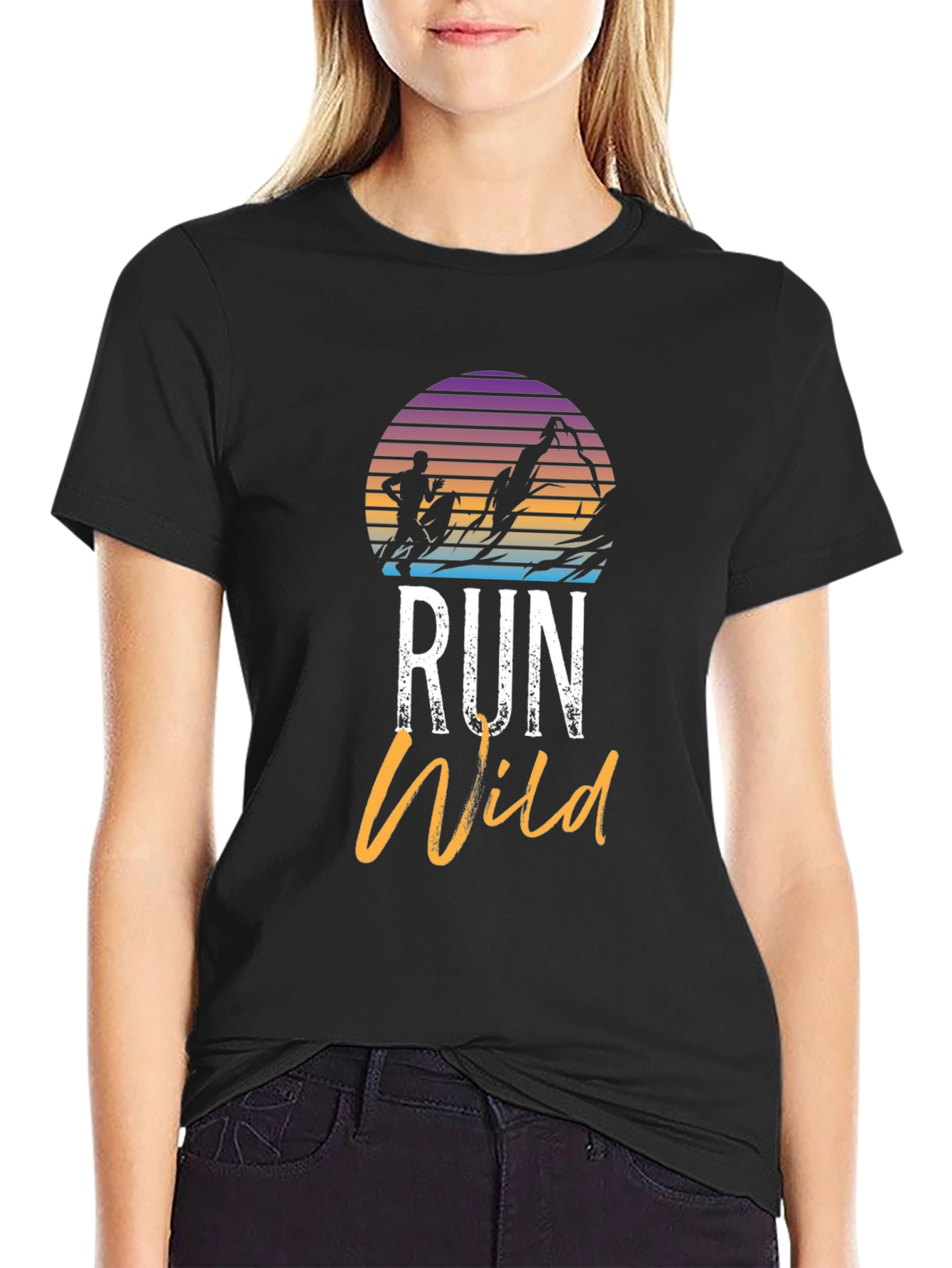 Black Run Wild Graphic Tee - Adventure T-Shirt view 2