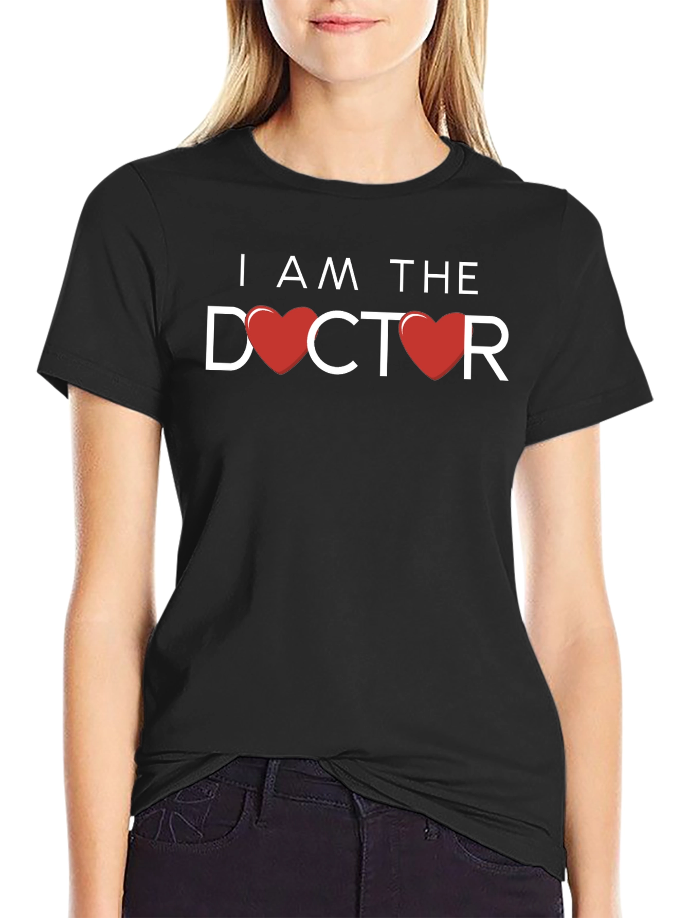 Black I AM THE DOCTOR Heart Graphic Tee view 2