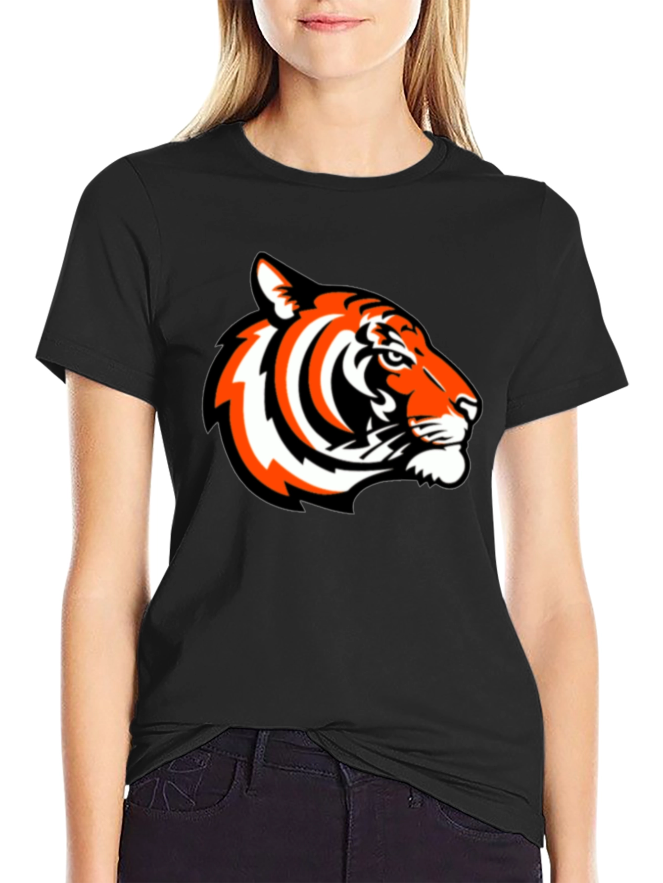 Black Bold Tiger Graphic Tee - Black Casual Comfort view 2