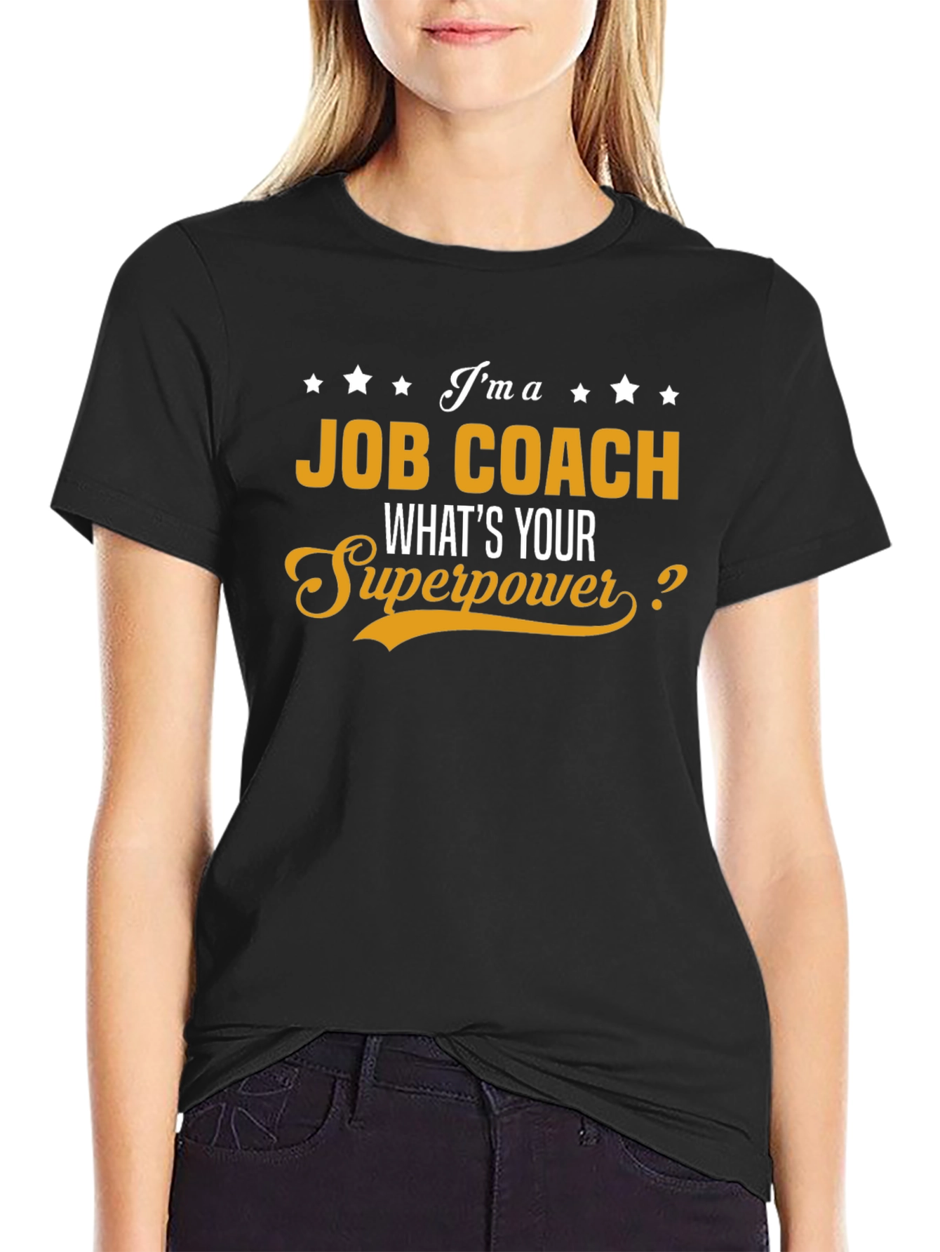 Black Job Coach Superpower Graphic Tee view 2