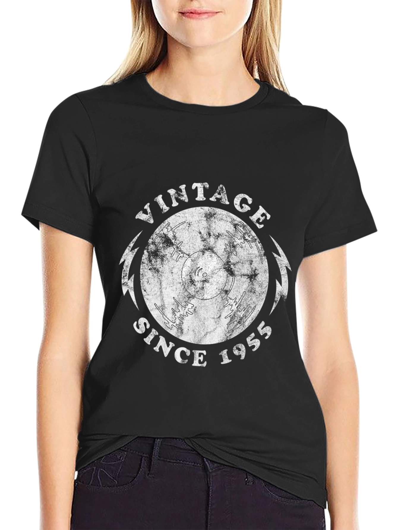 Black Vintage Since 1955 Graphic T-Shirt view 2
