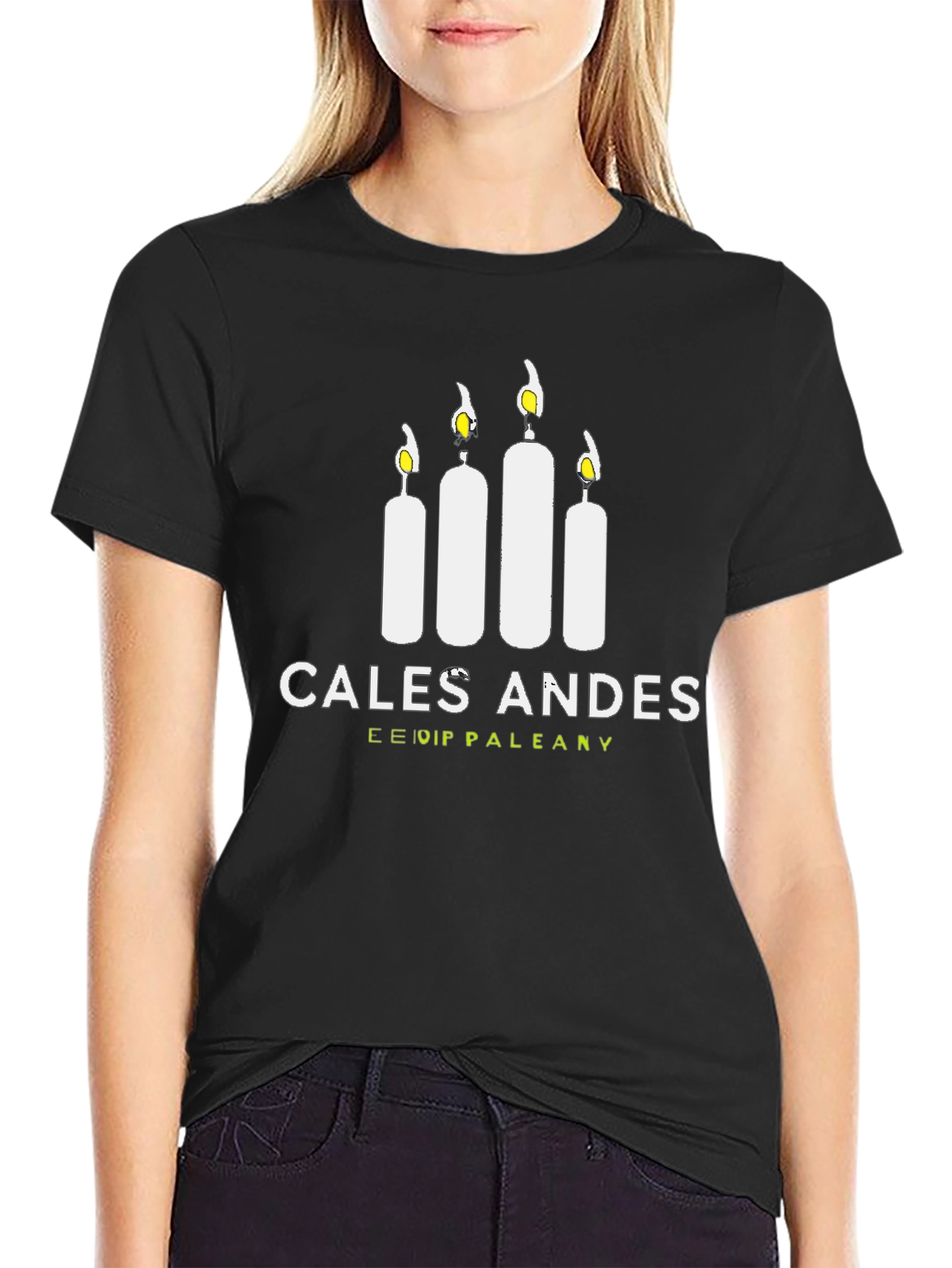 Black Cales Andes Graphic Tee - Soft Cotton Blend T-Shirt view 2