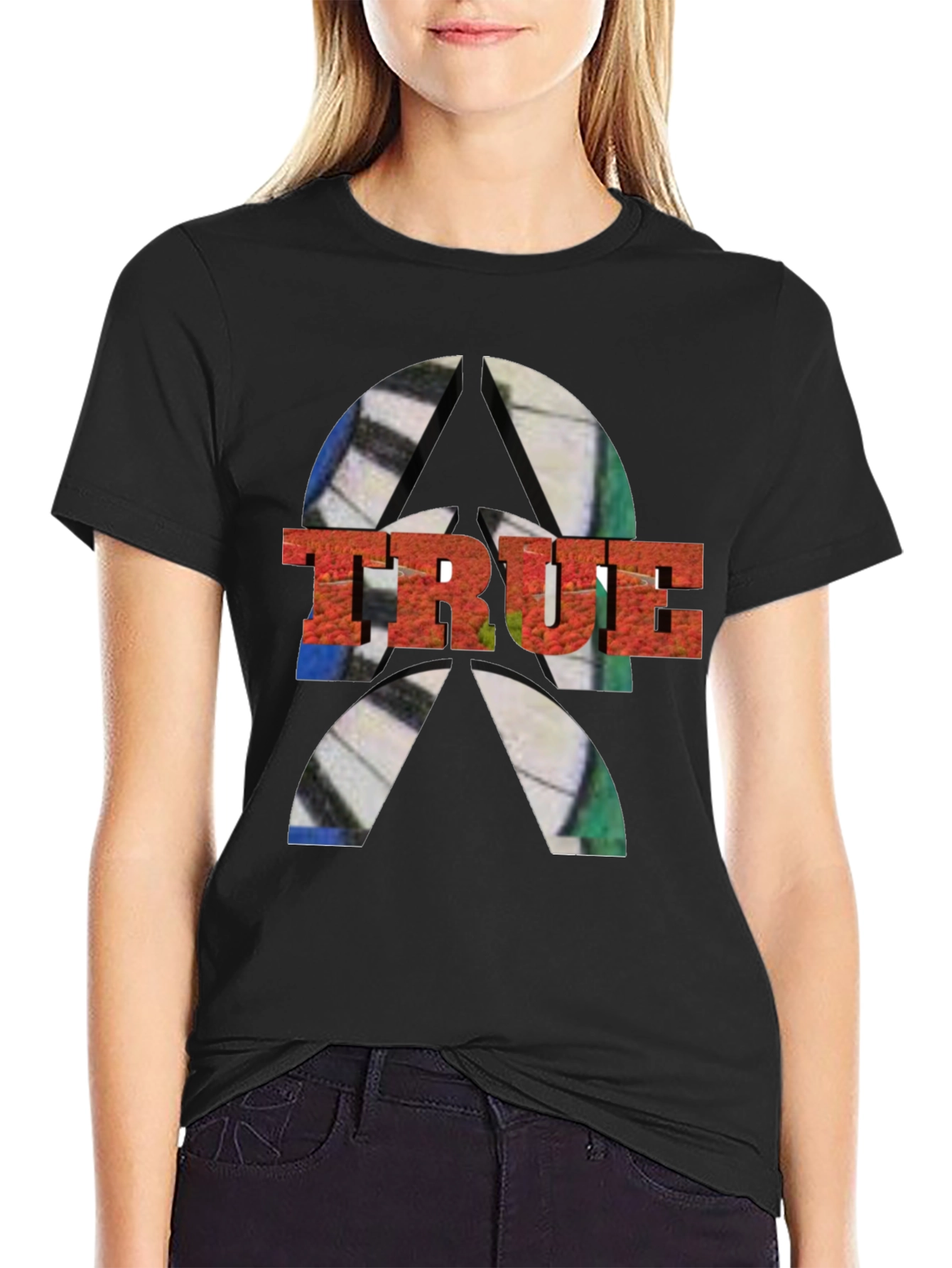 Black Men's TRUE Graphic Tee - Abstract Design view 2