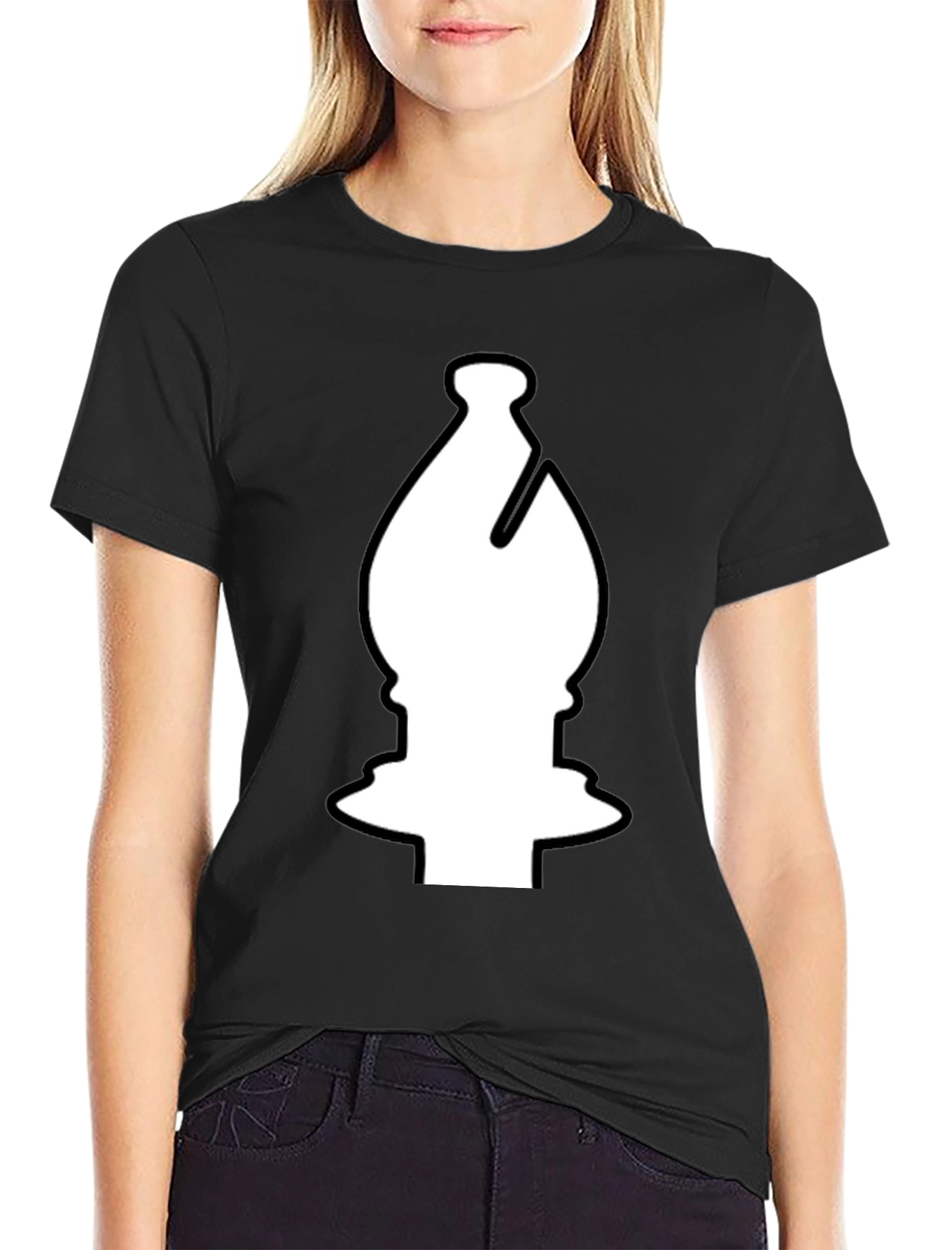 Black Chess Bishop Graphic T-Shirt - Black view 2