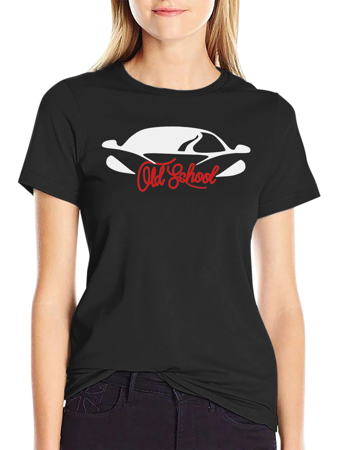 Black Old School Car Graphic T-Shirt view 2