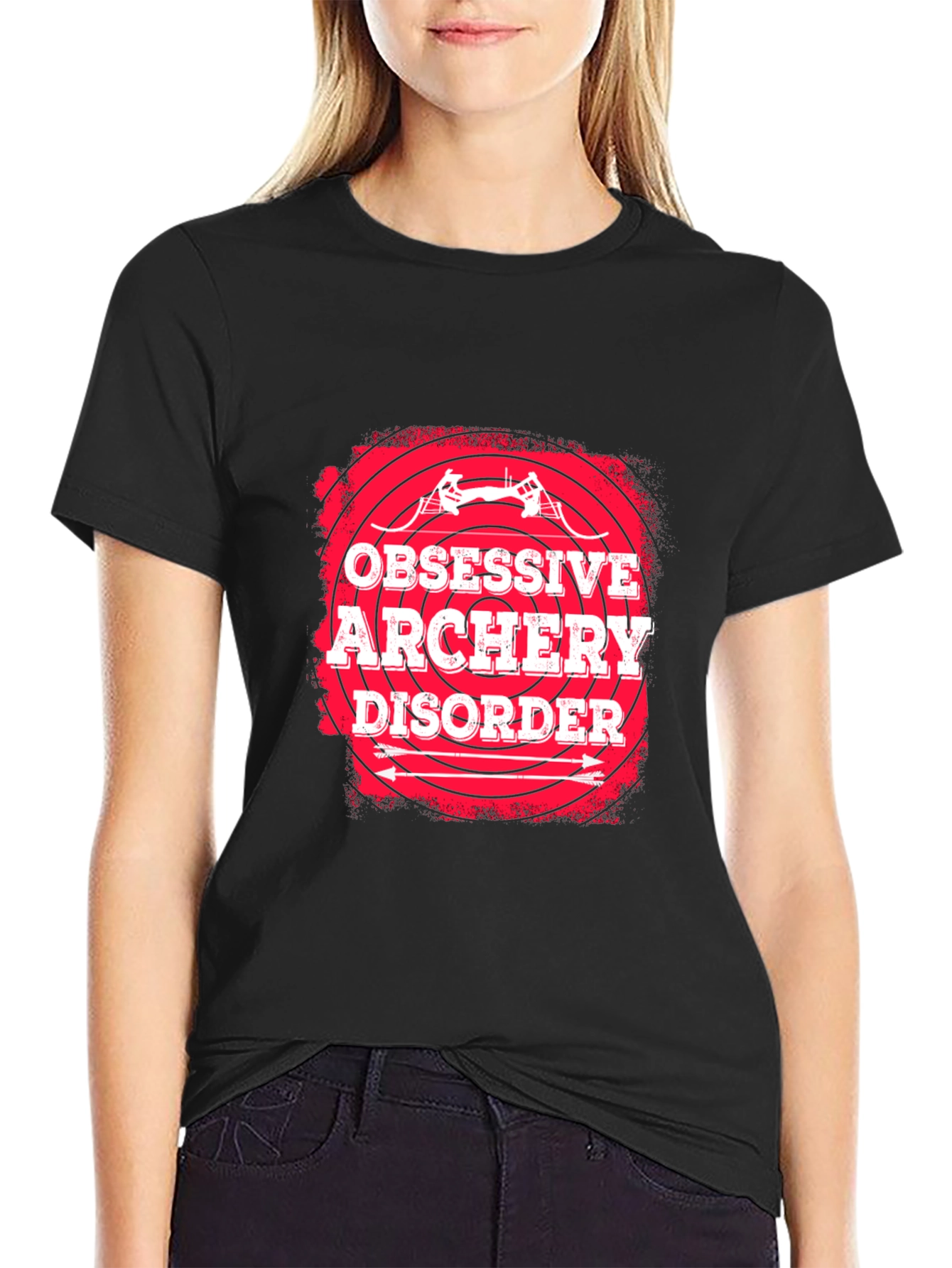 Black Obsessive Archery Disorder Black T-Shirt view 2