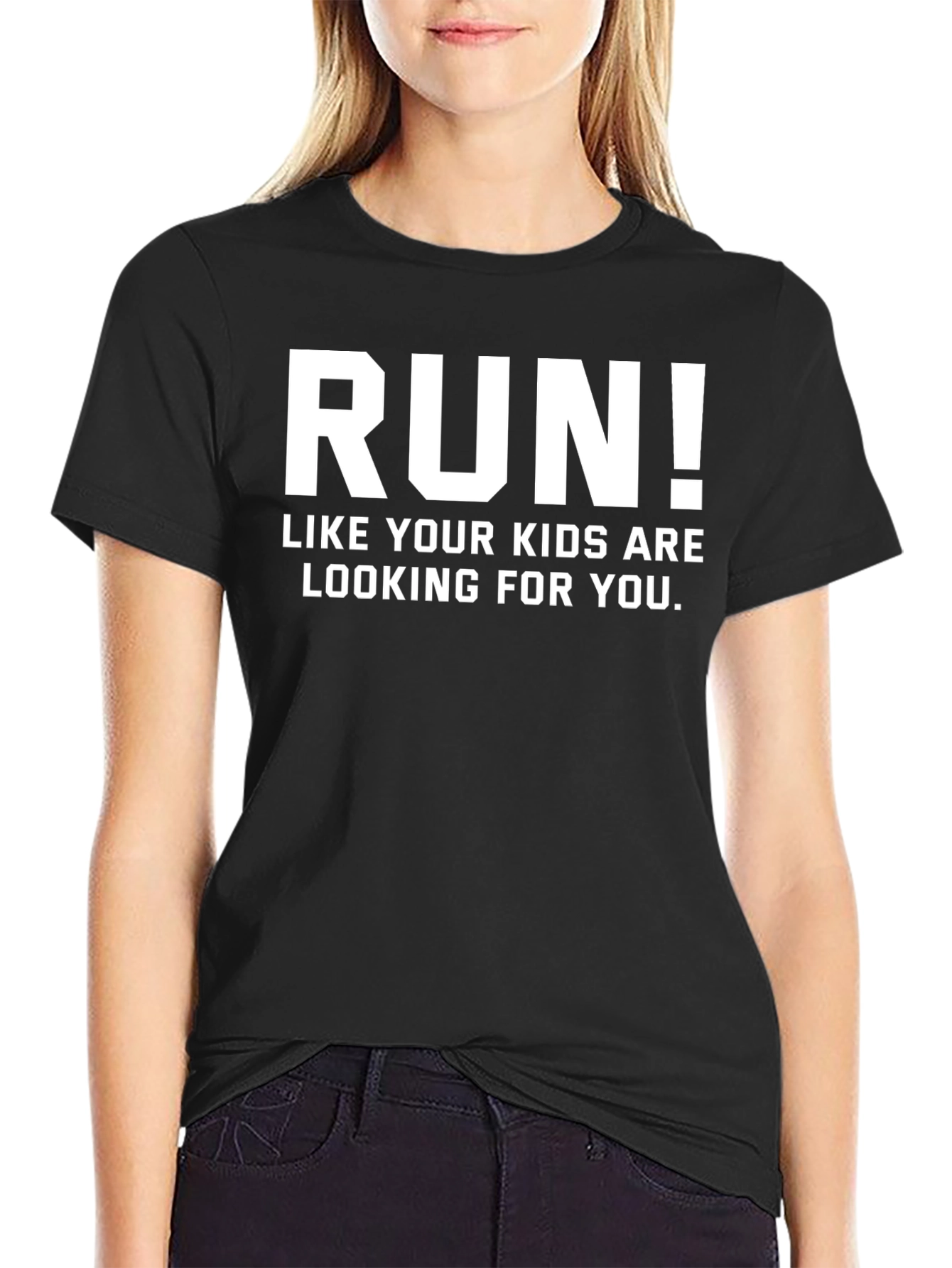 Black Run Like Your Kids Are Looking For You T-Shirt view 2