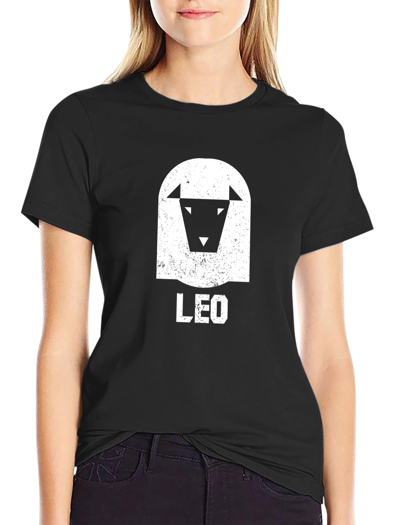 Black LEO Zodiac T-Shirt - Black Graphic Tee for Astrology Lovers view 2