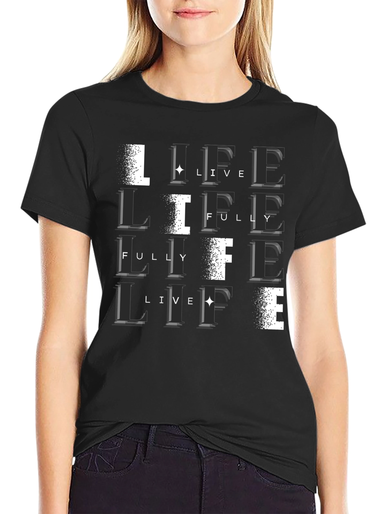 Black Live Life Fully Black T-Shirt view 2