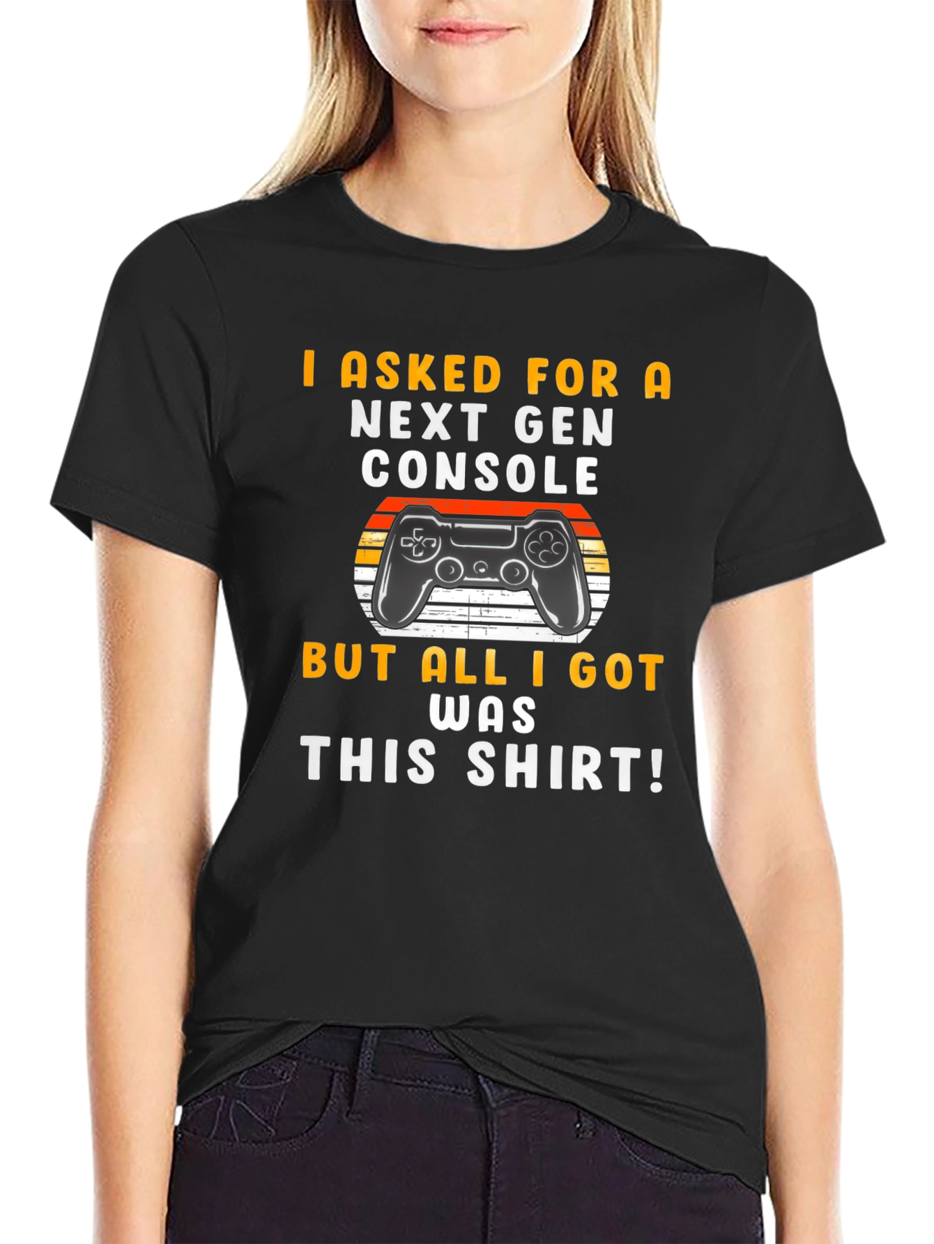 Black Gamer T-Shirt - Next Gen Console Graphic Tee view 2