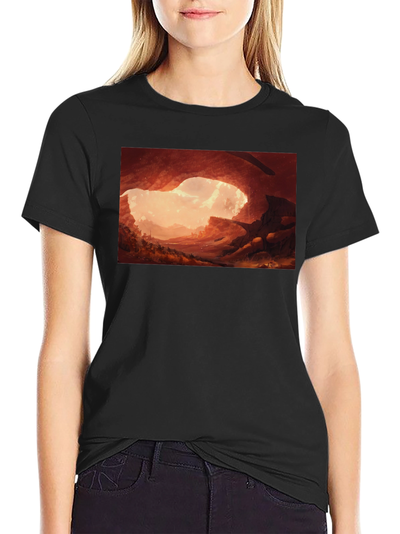 Black Cave Entrance Graphic Tee - Stylish Comfort view 2