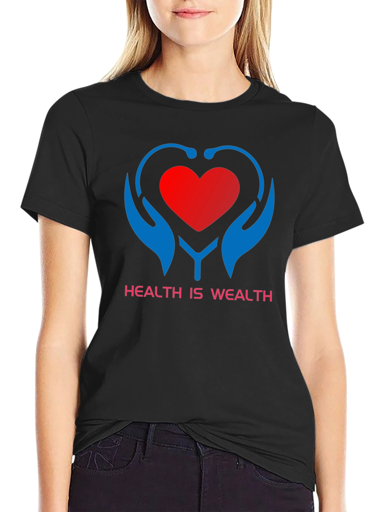 Black Health is Wealth Graphic Tee view 2