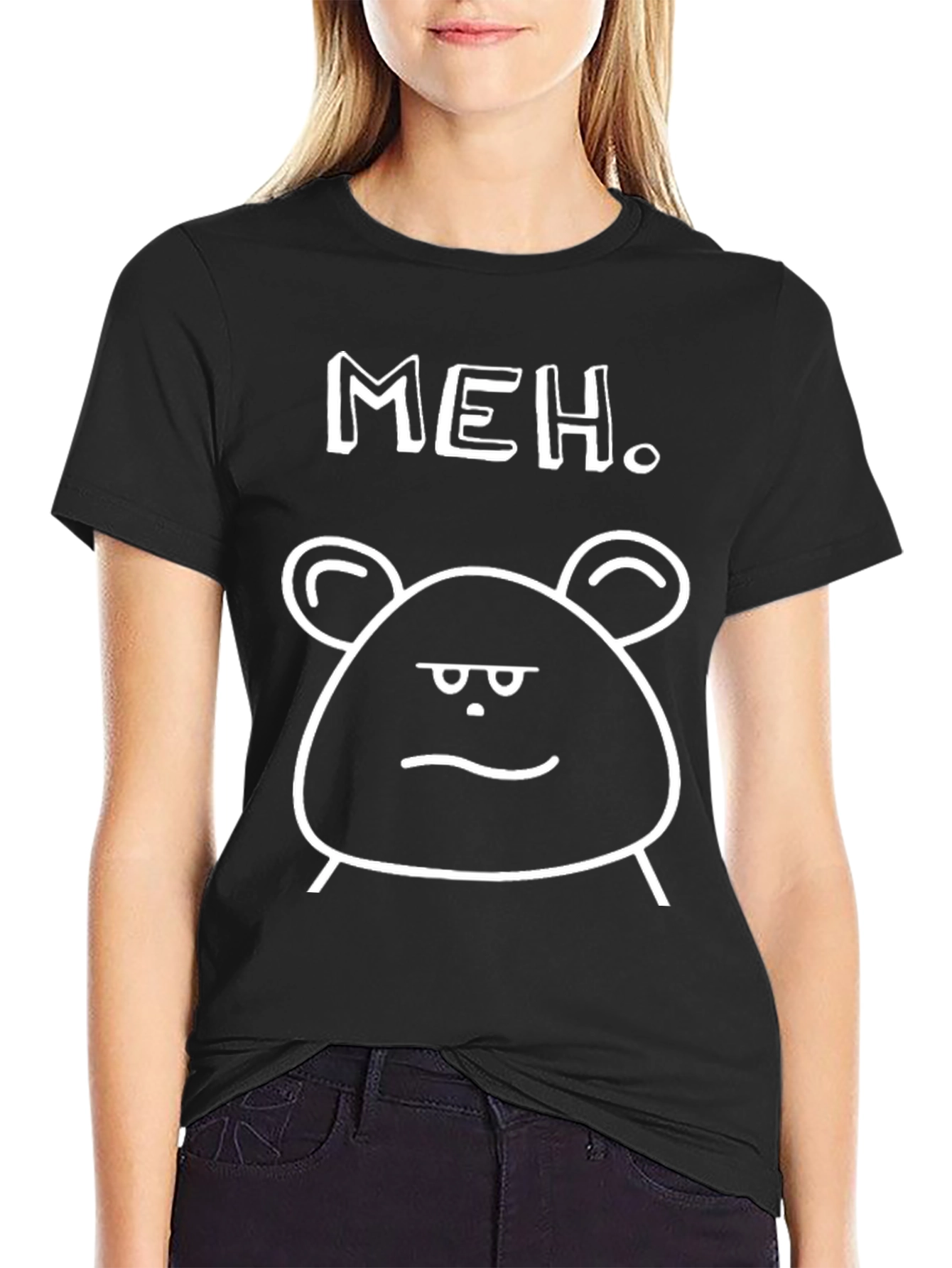 Black Meh. Graphic Tee - Men's Black T-Shirt view 2