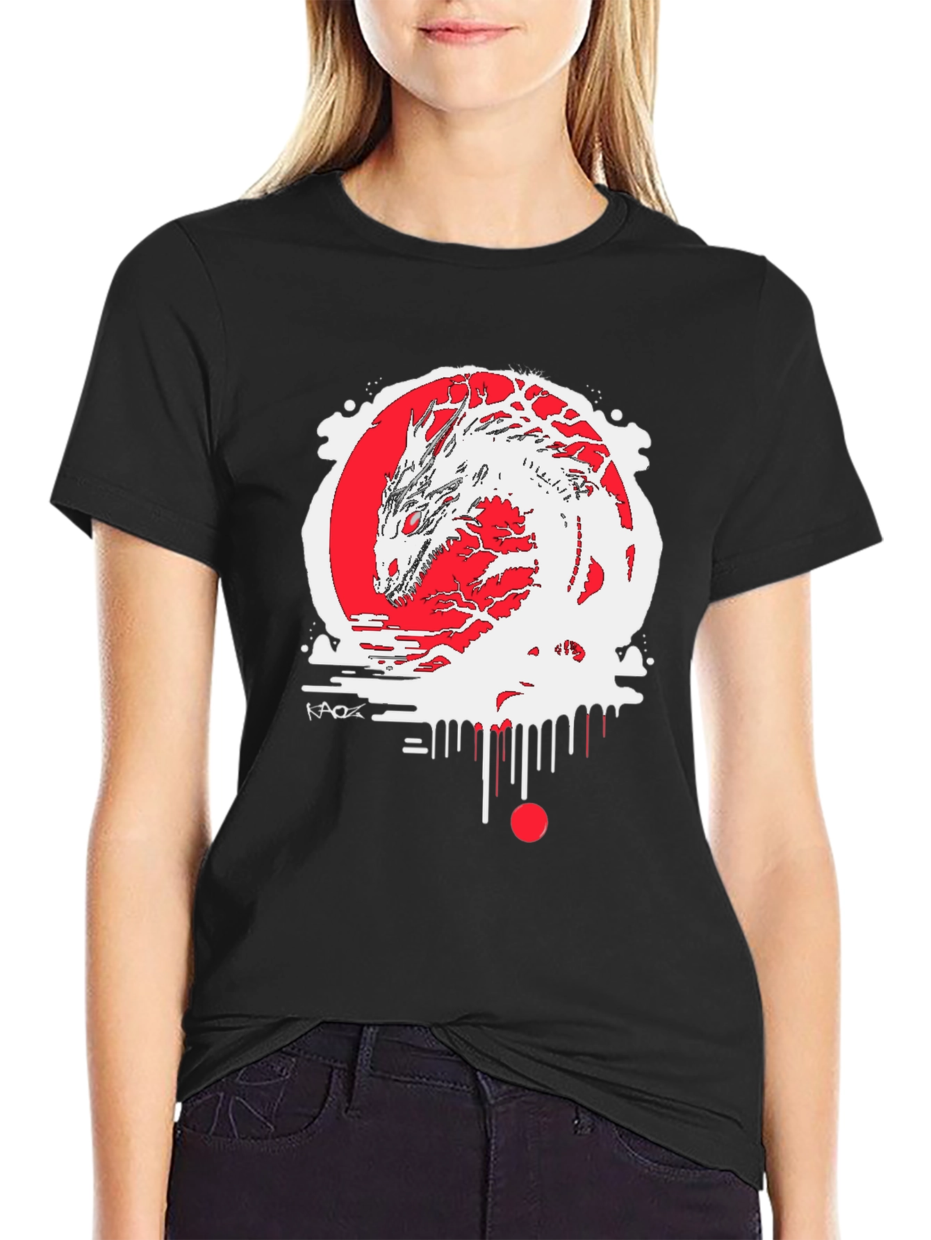 Black Dragon Graphic Black Tee - Urban Style view 2