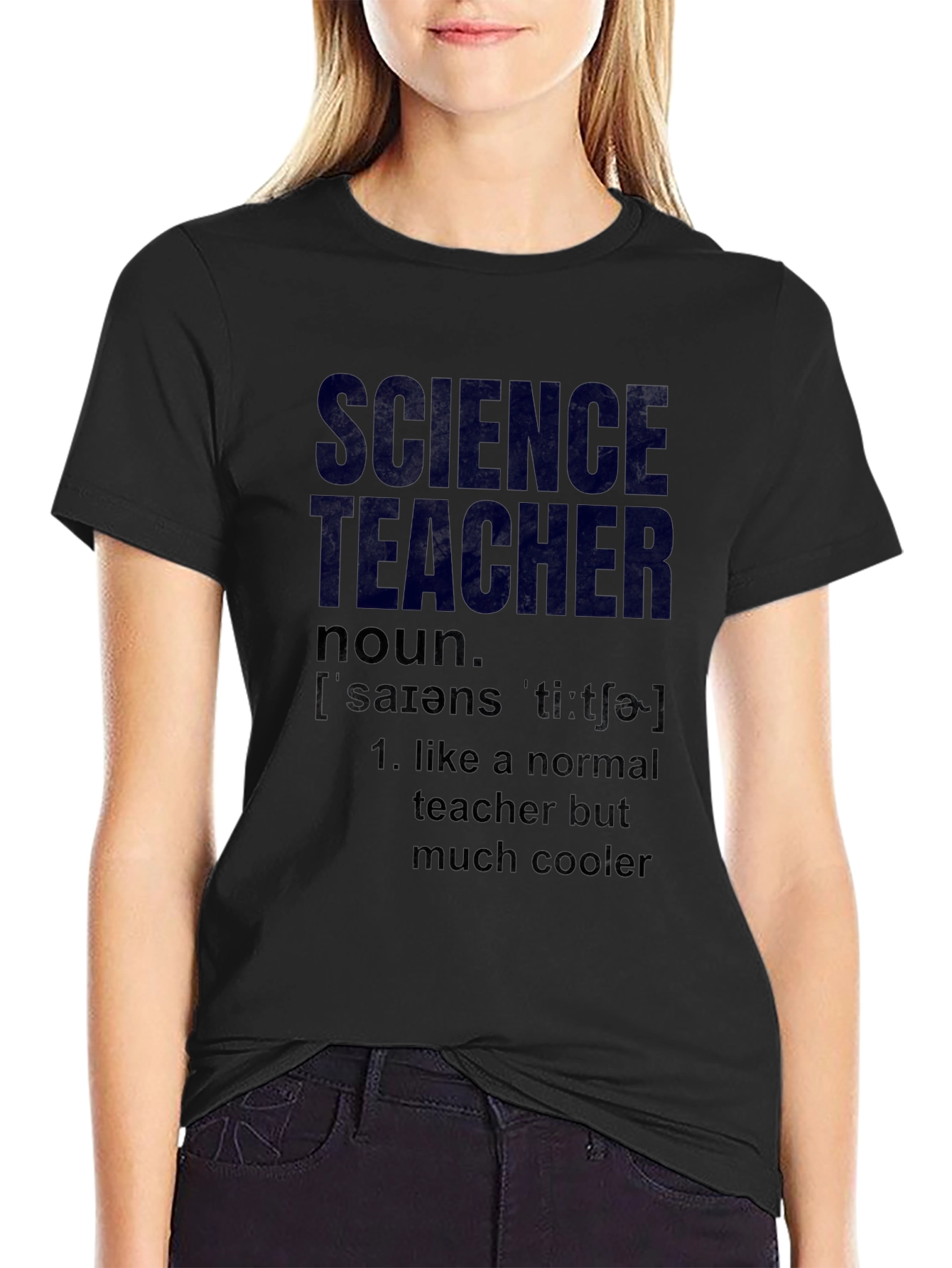 Black Science Teacher Definition T-Shirt - Cool Teacher Gift view 2
