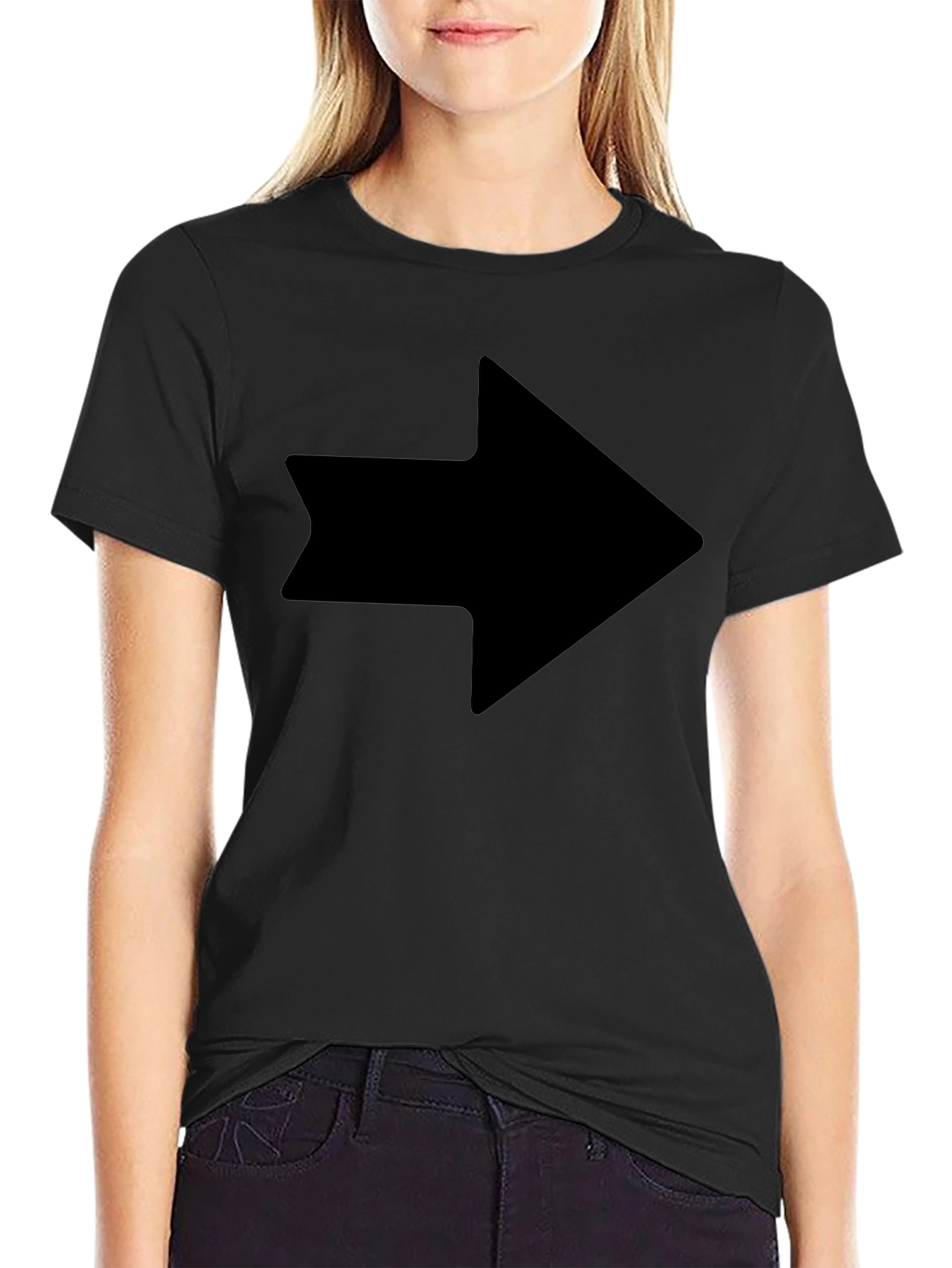 Black Arrow Graphic Tee - Mens Black Cotton T-Shirt view 2