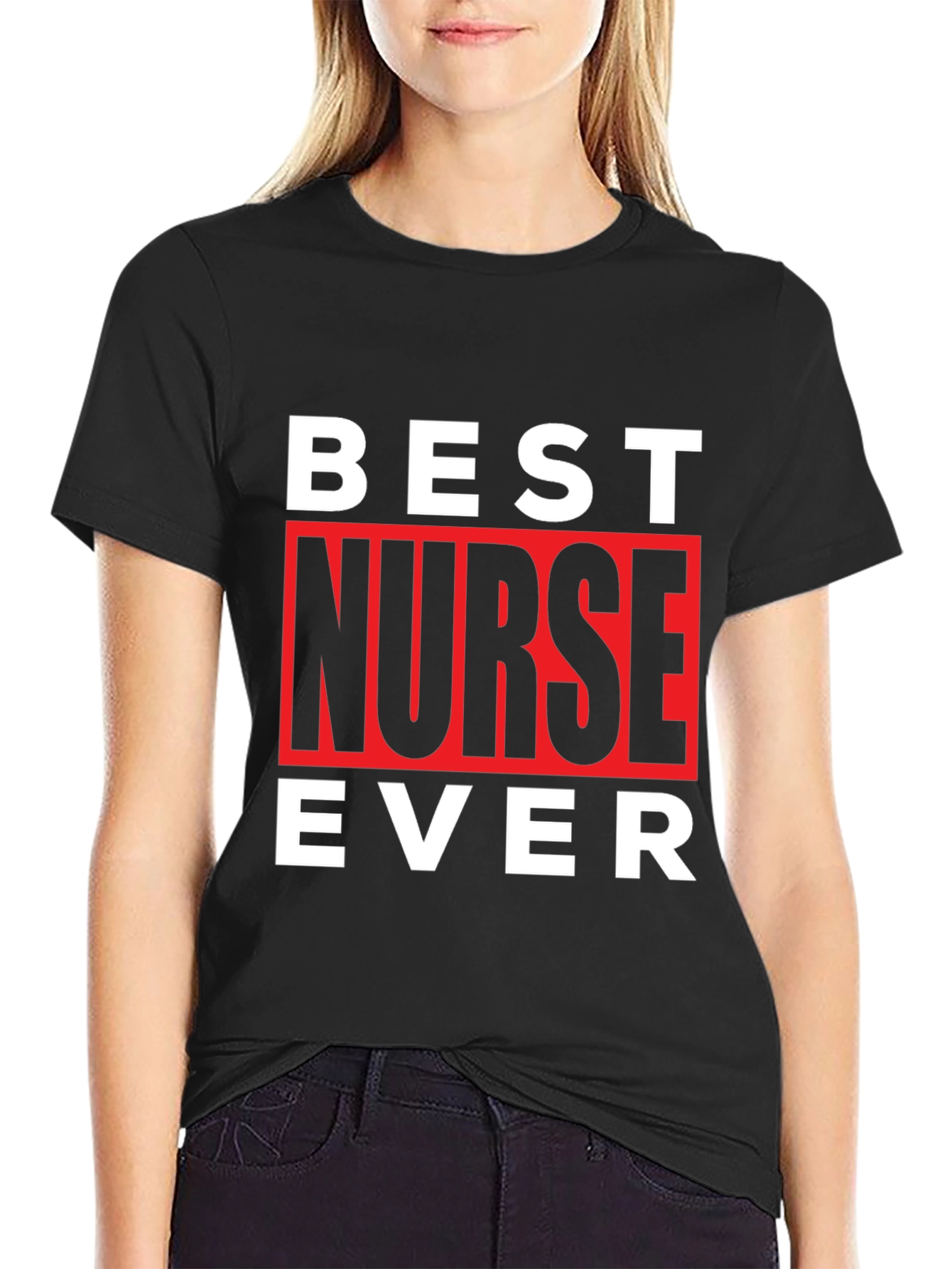 Black Best Nurse Ever T-Shirt view 2