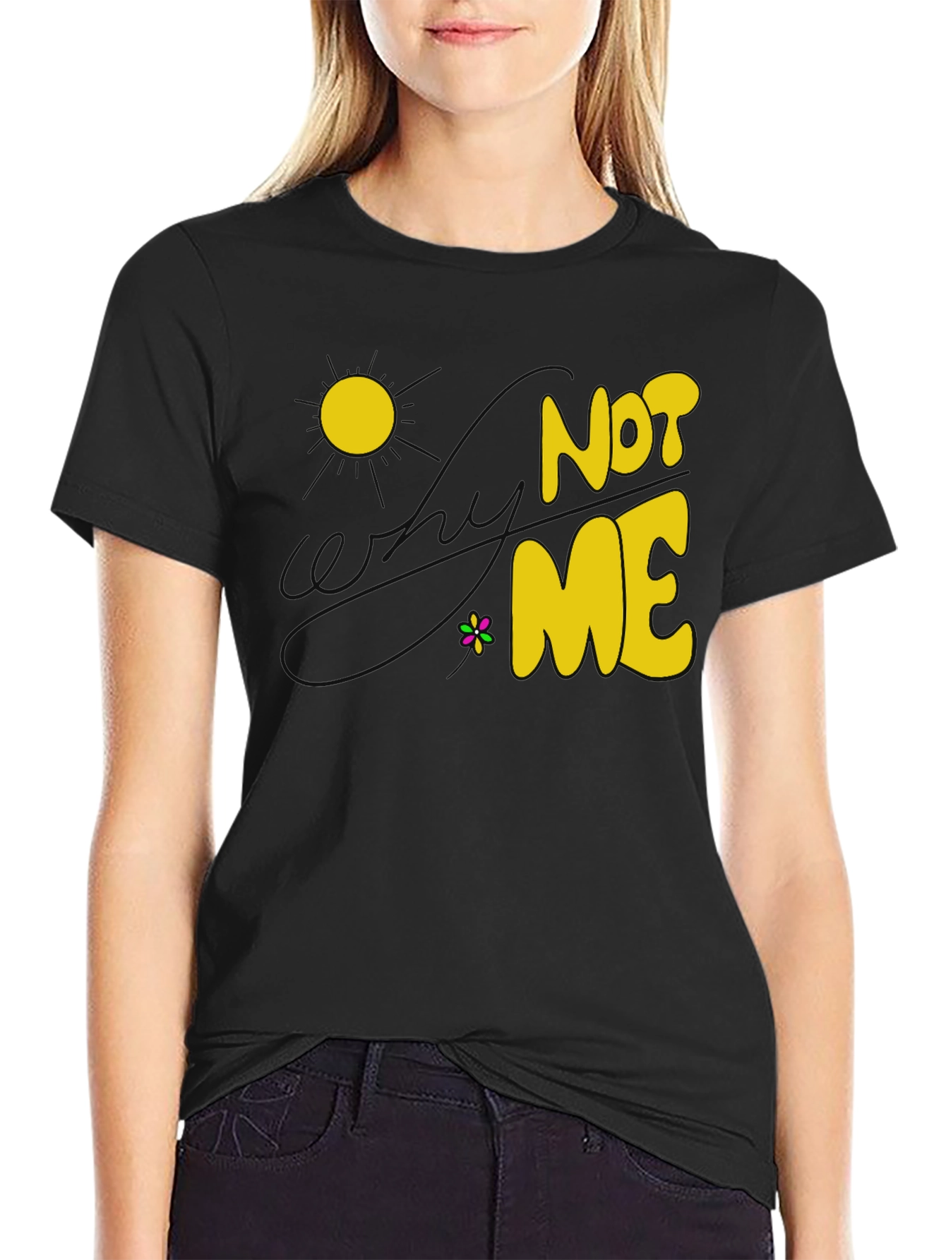 Black Not Me Graphic T-Shirt - Sunny Day Design, Cotton Blend view 2