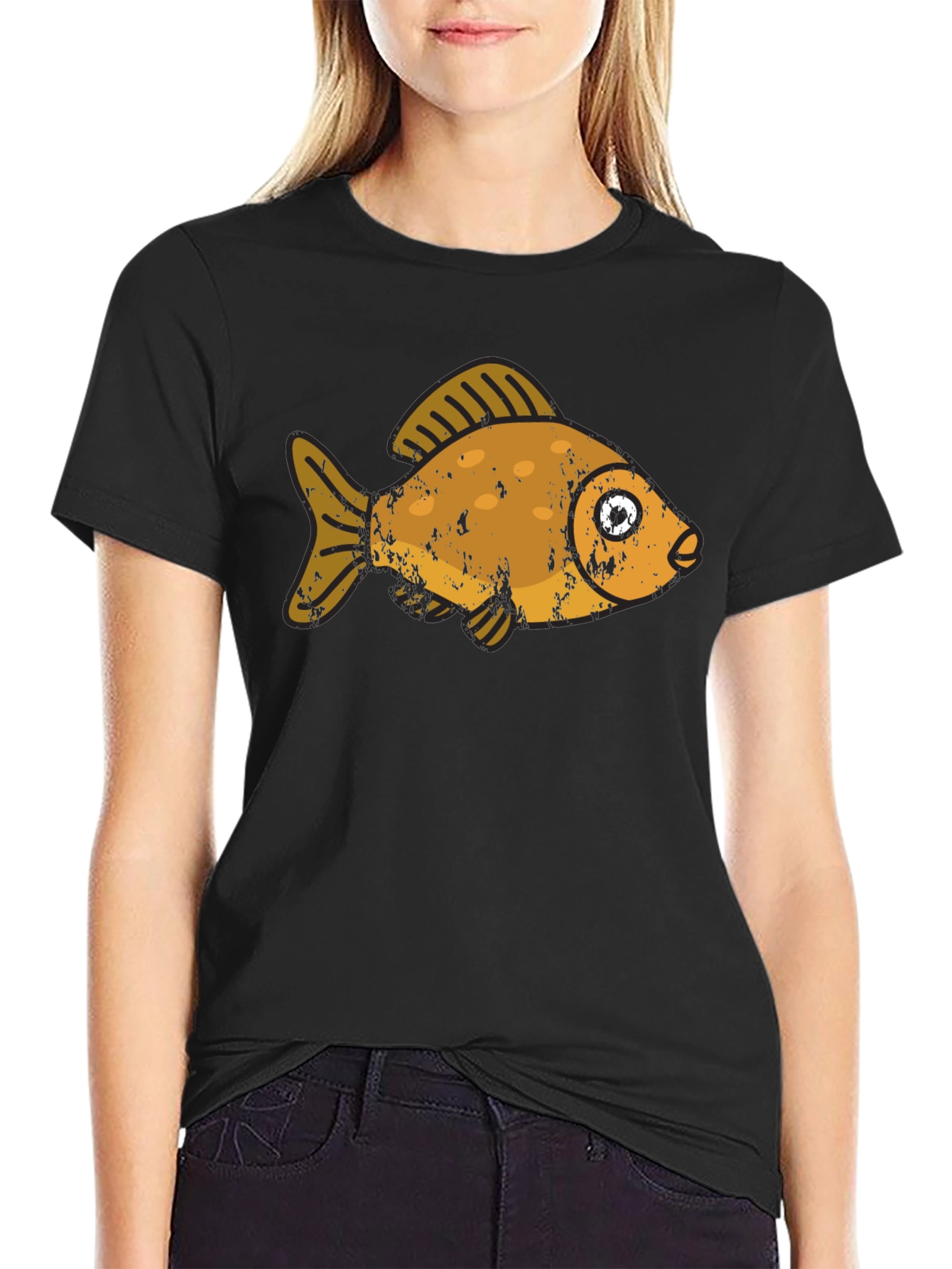Black Goldfish Graphic Black T-Shirt view 2