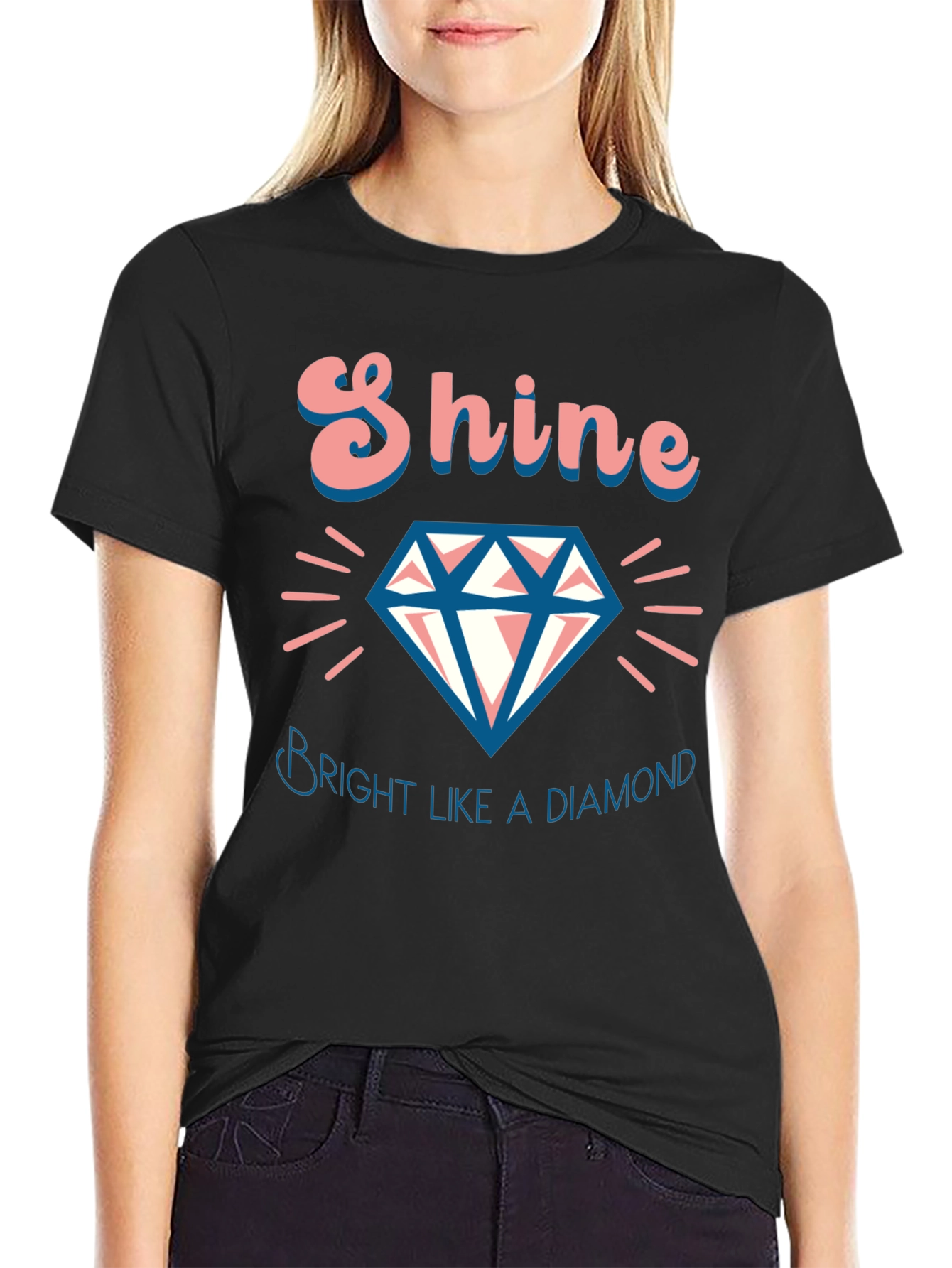 Black Shine Bright Like a Diamond T-Shirt view 2