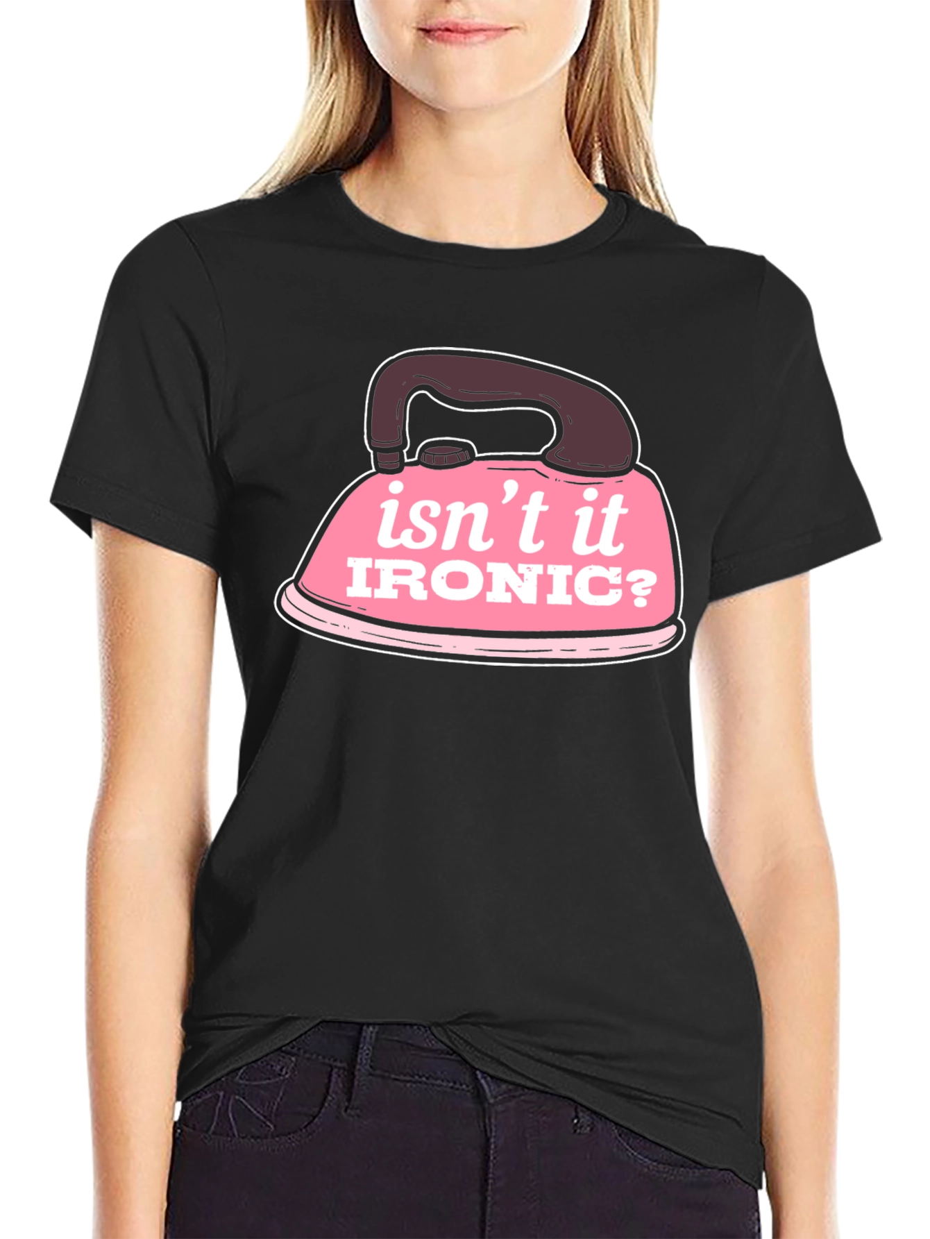Black Isn't It Ironic? Graphic T-Shirt view 2