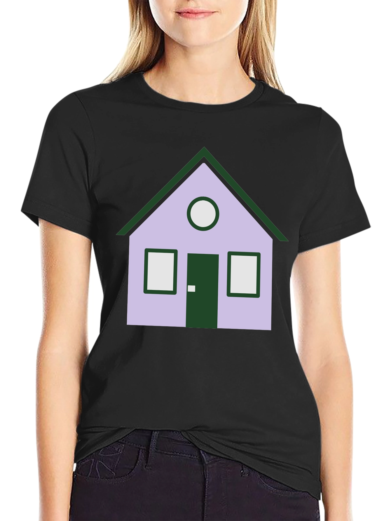 Black House Graphic Tee - Unique Design, Black view 2