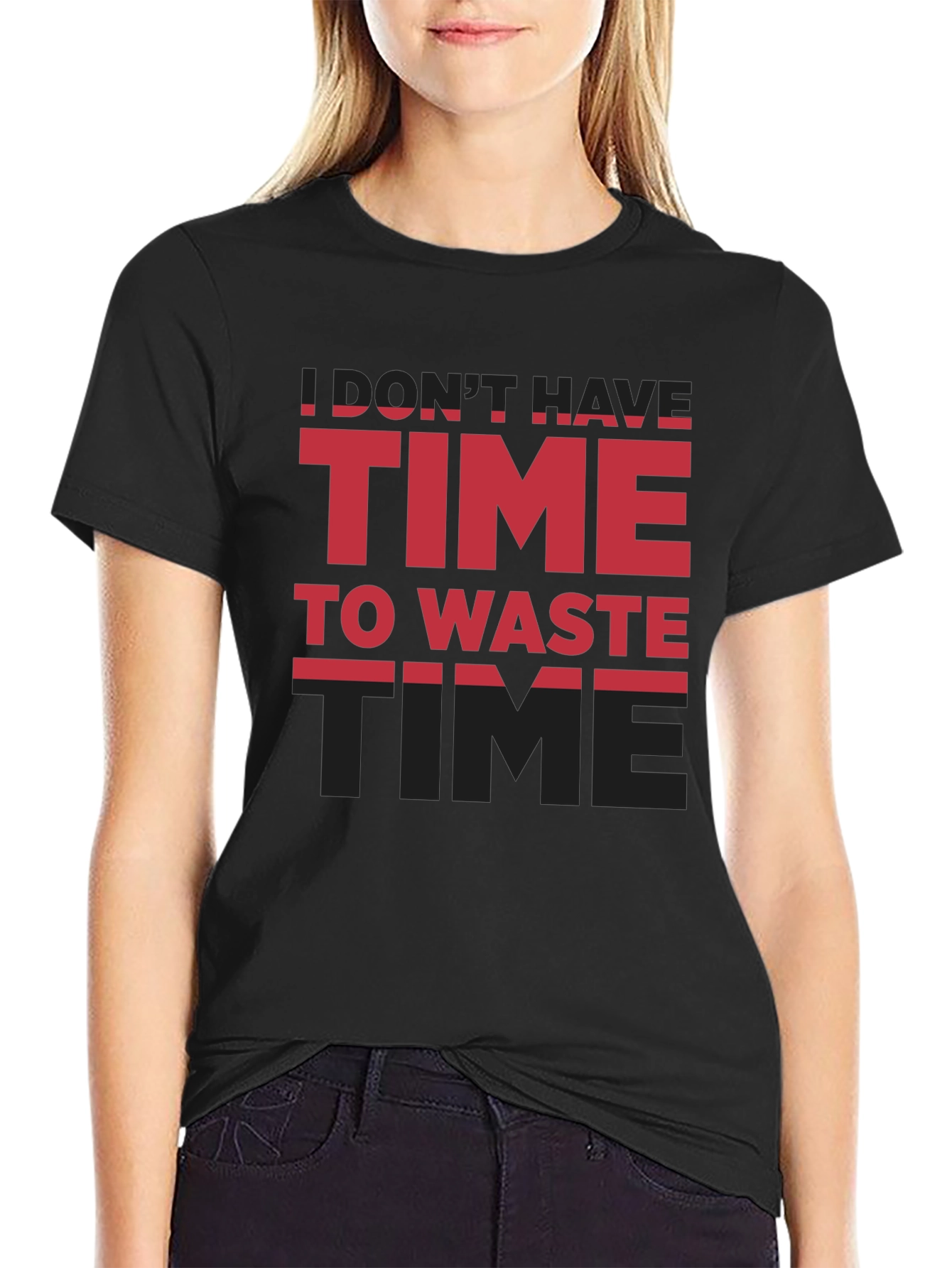Black Time T-Shirt - Don't Have Time To Waste view 2