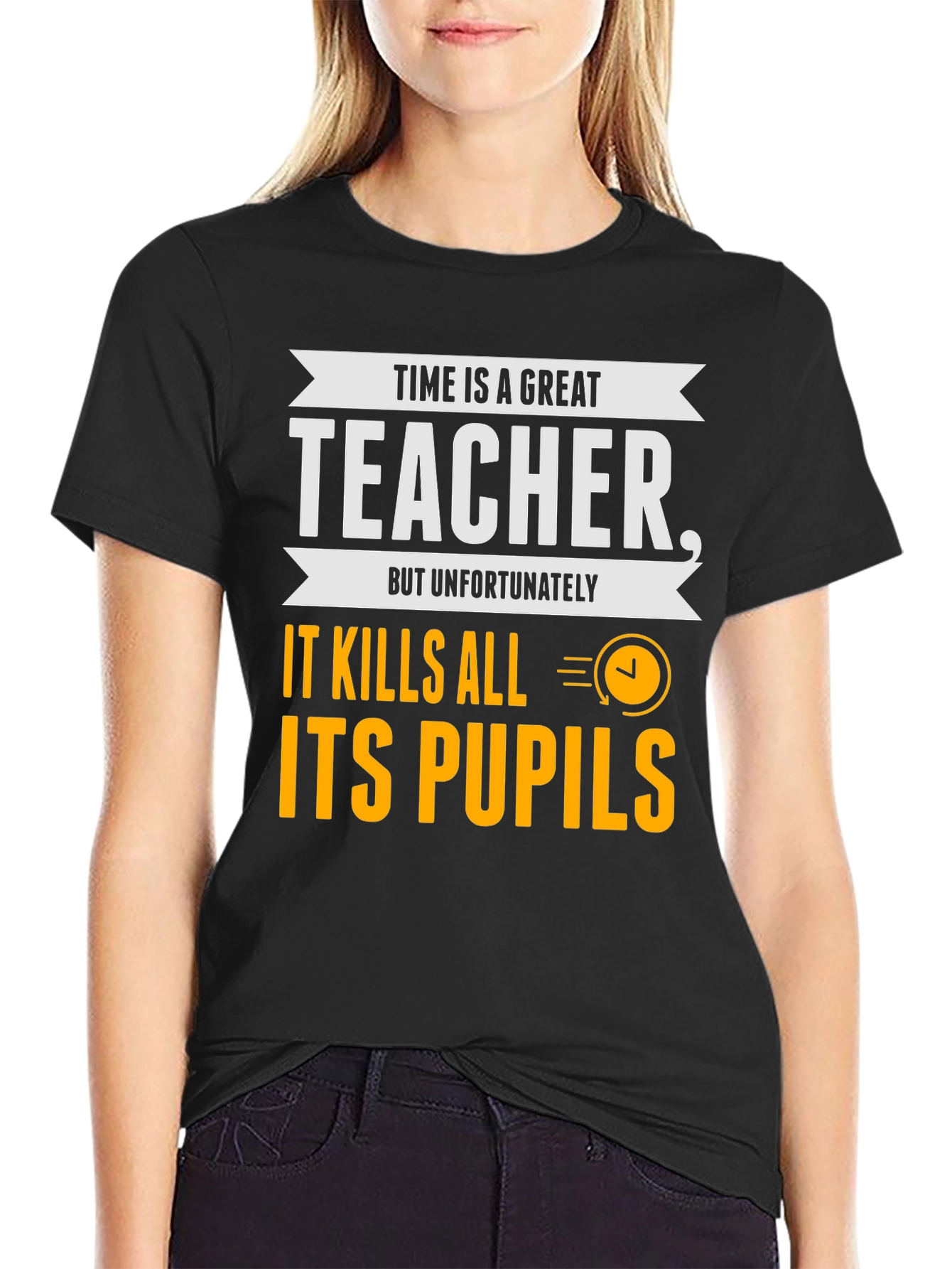 Black Time is a Great Teacher Graphic Tee view 2