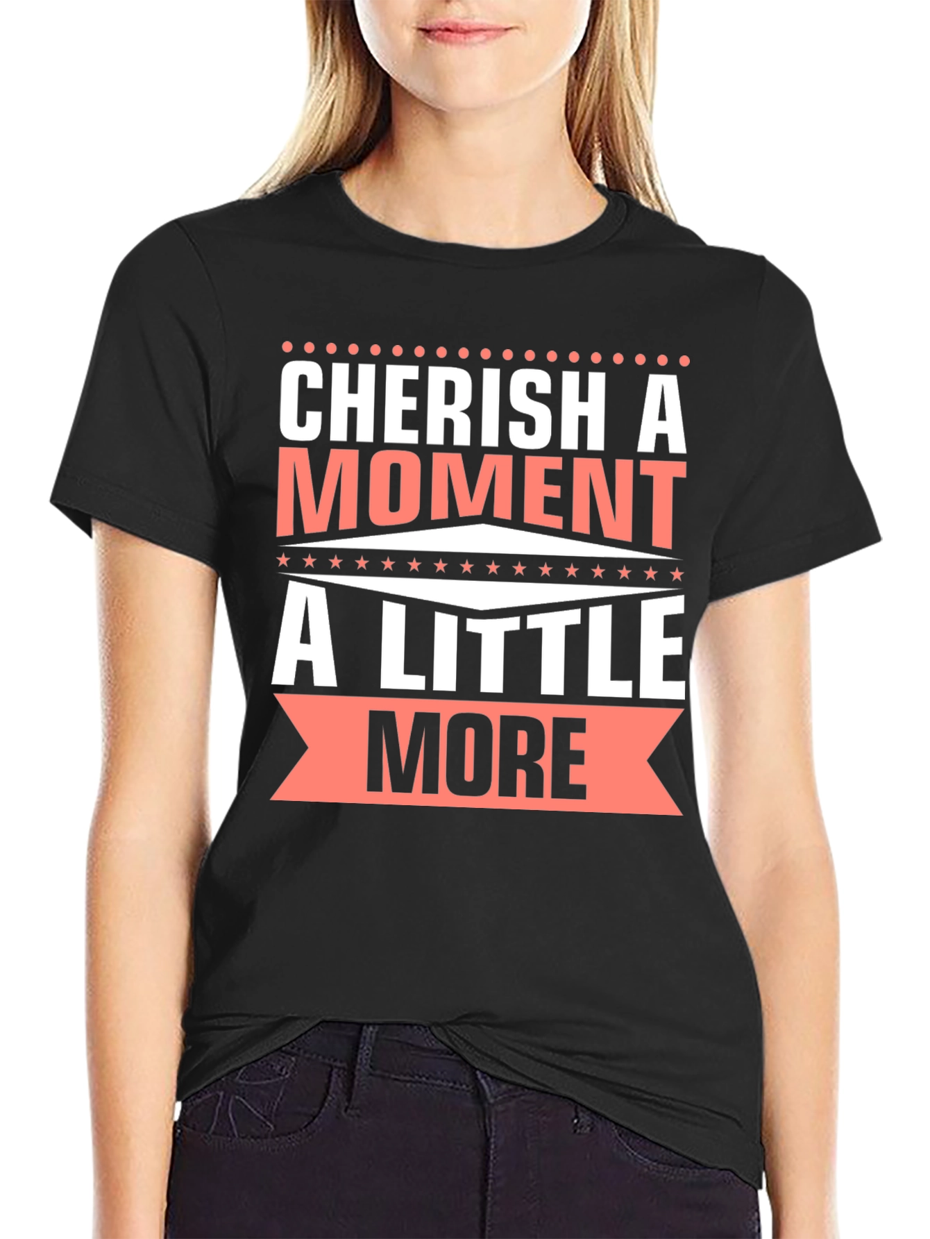 Black Cherish a Moment Graphic T-Shirt view 2