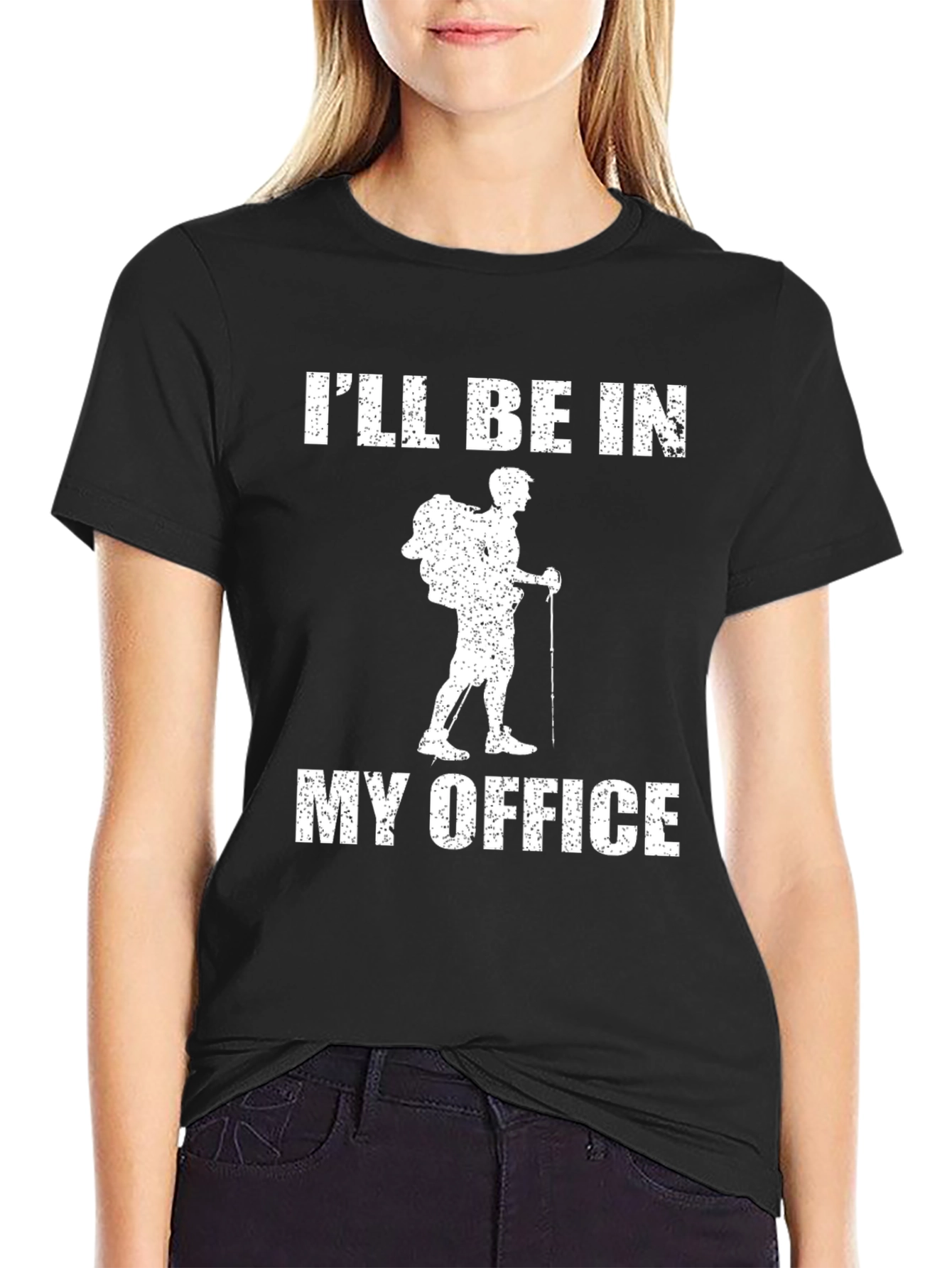 Black Hiker's Office T-Shirt - Adventure Calling! view 2